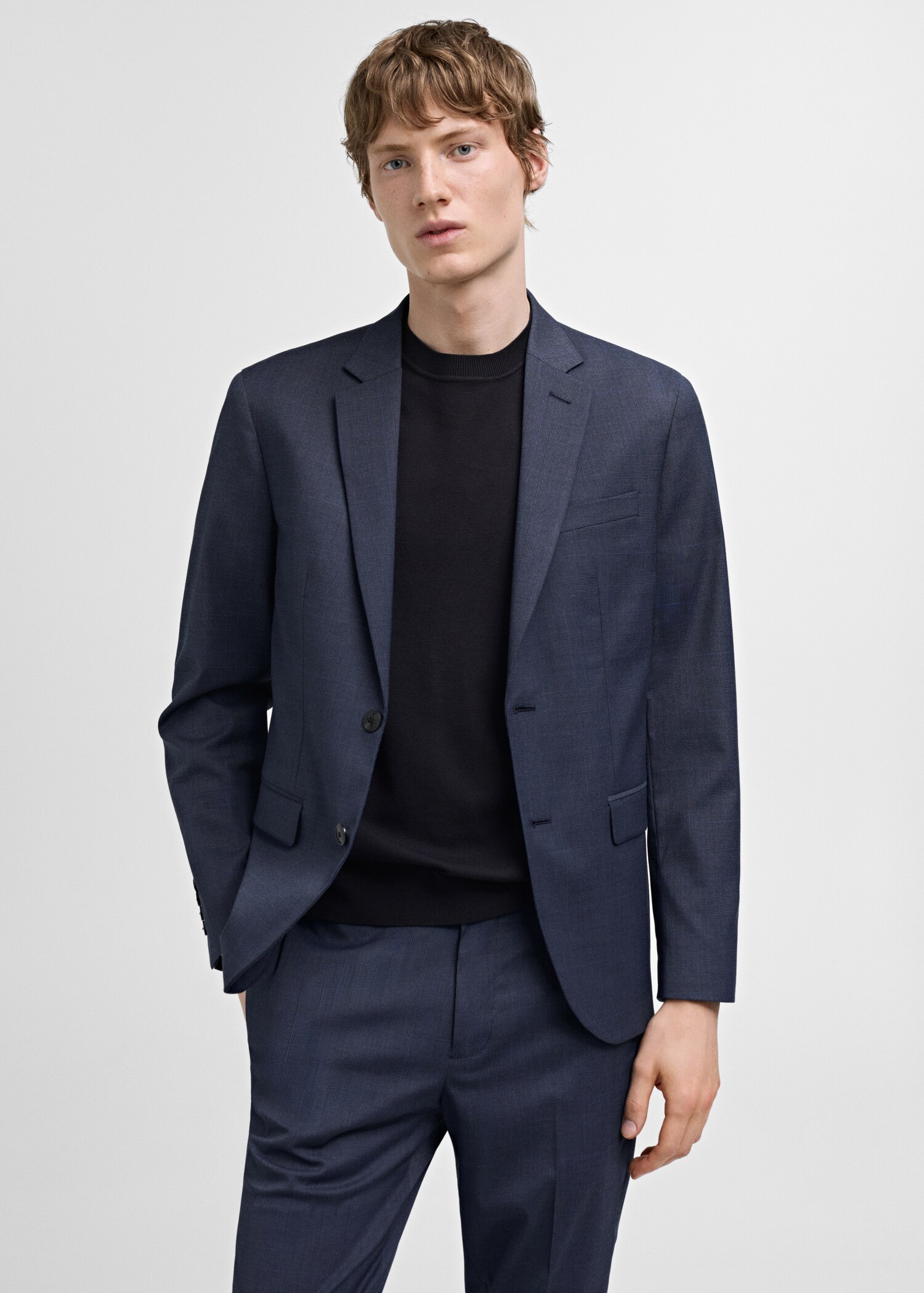 Super slim-fit suit blazer in stretch fabric - Medium plane