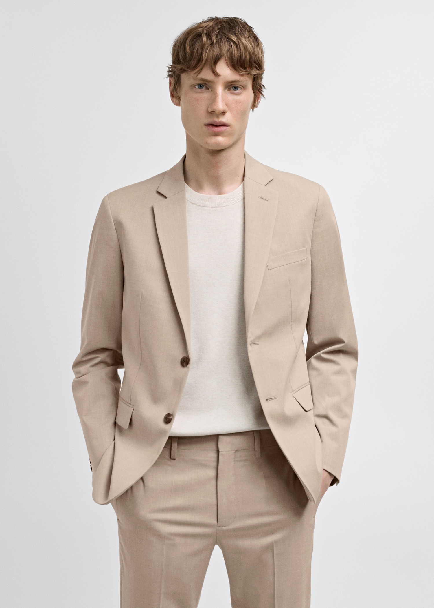 Super slim-fit suit jacket in stretch fabric - Medium plane