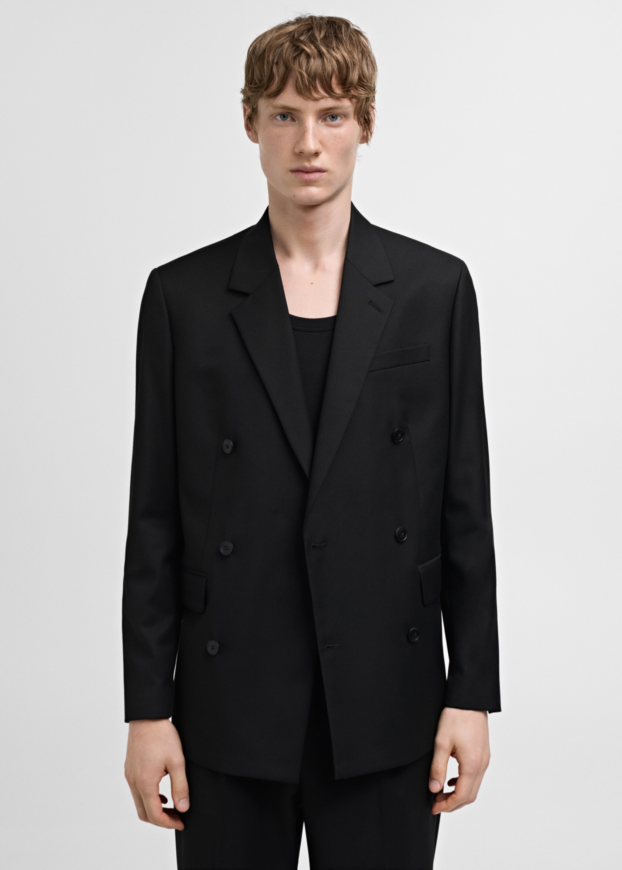 Veste costume regular-fit croisée - Plan moyen