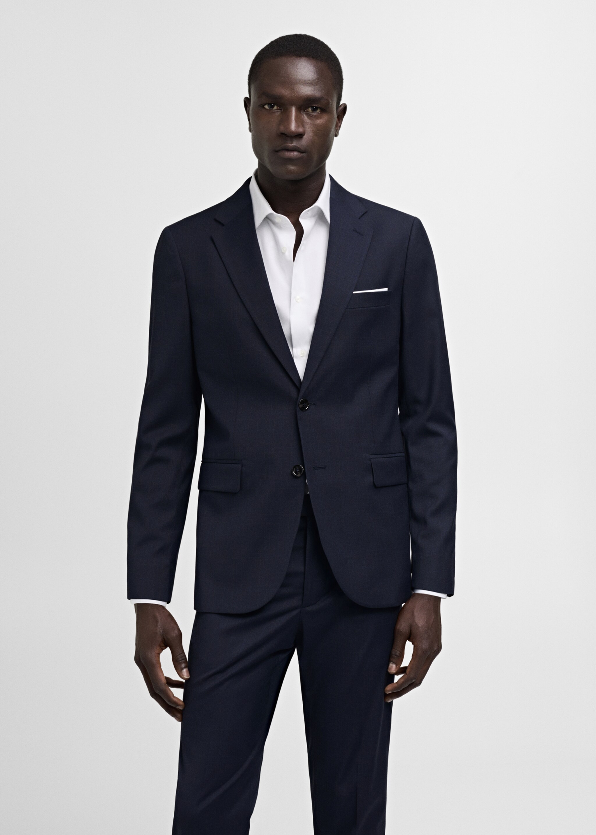 Stretch-fabric slim-fit suit jacket - Medium plane