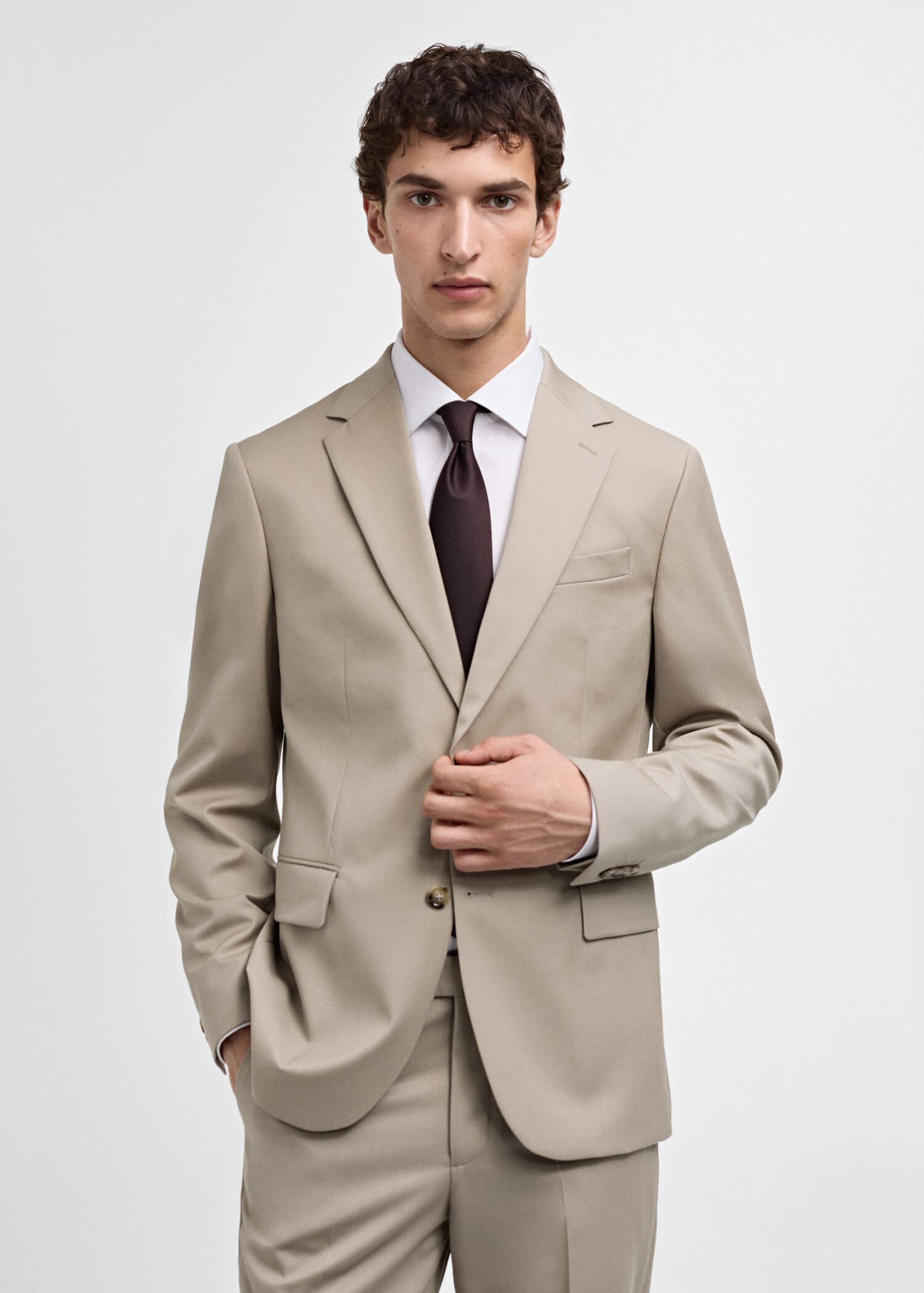 Americana traje slim fit 100% lana virgen - Plano medio
