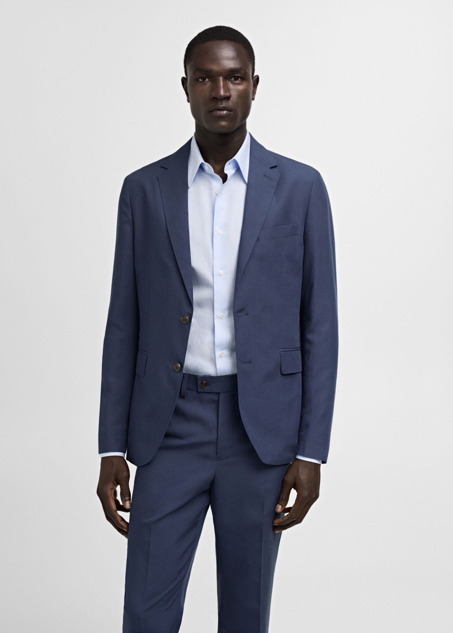 Stretch-fabric slim-fit suit jacket - Medium plane