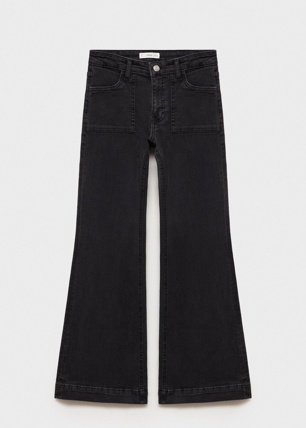 Black denim flare jeans outlet
