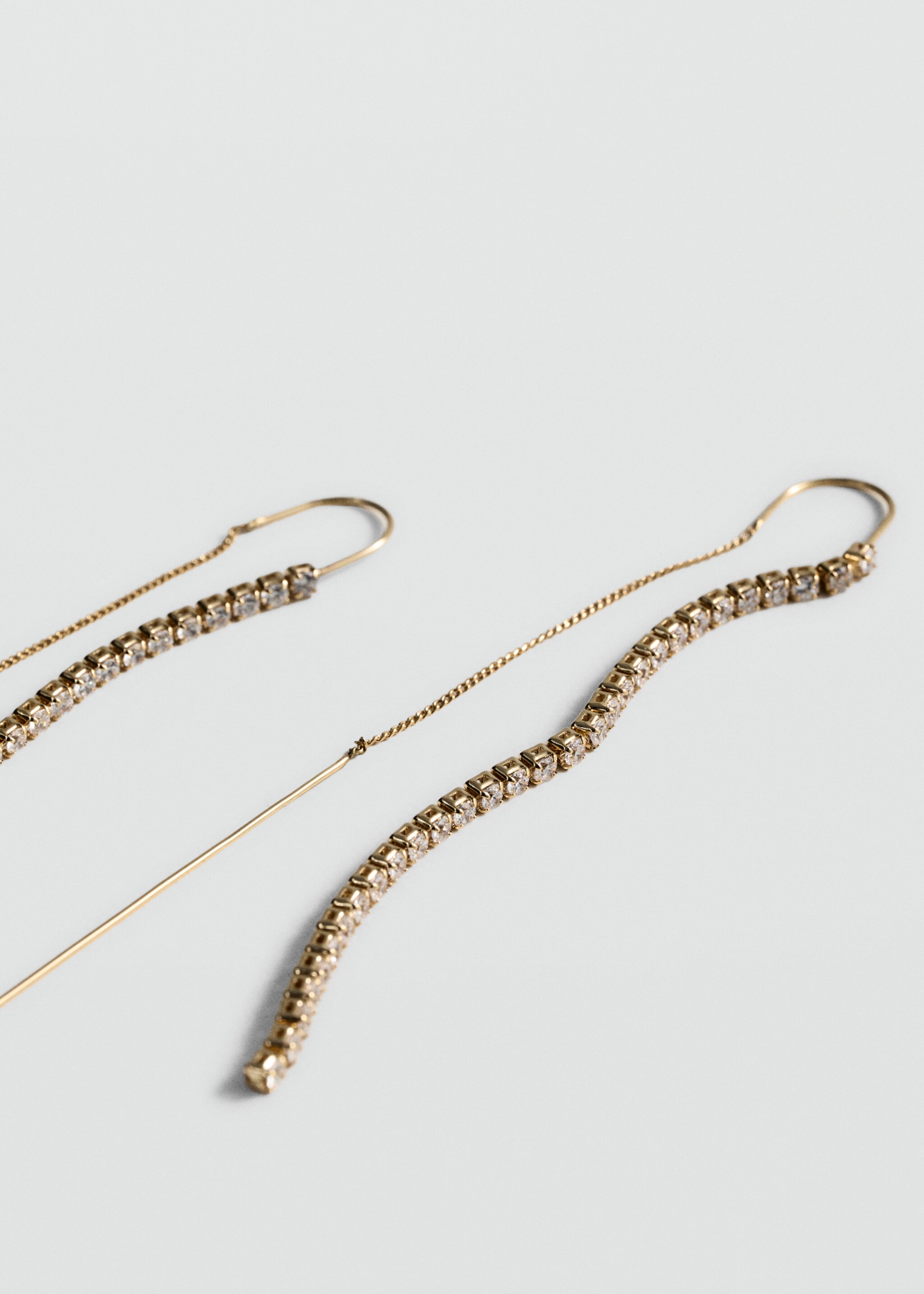 Crystal thread earrings - Medium plane