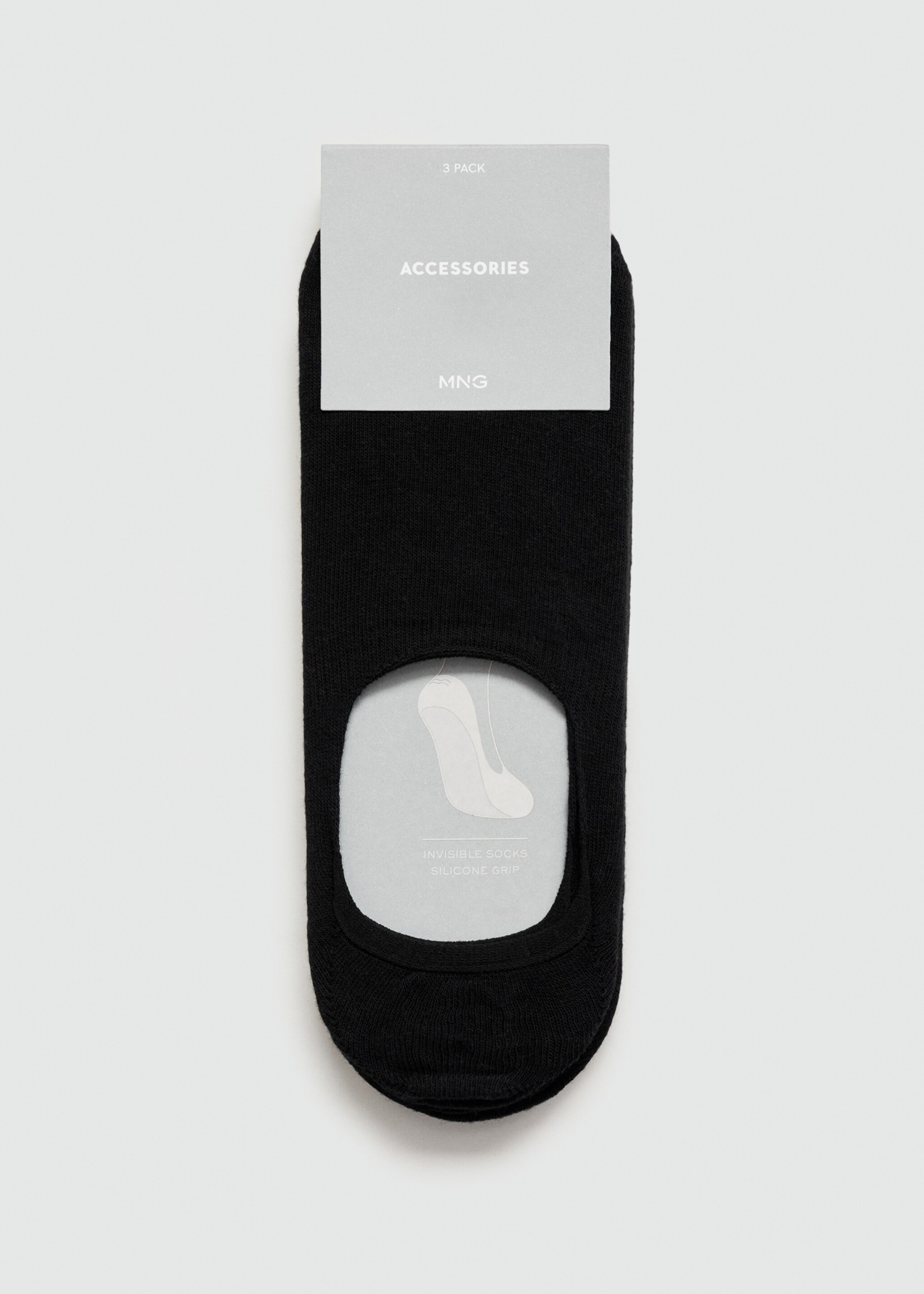 Pack 3 calcetines invisibles - Detalle del artículo 8, Negro. Ref: 77010635-00.