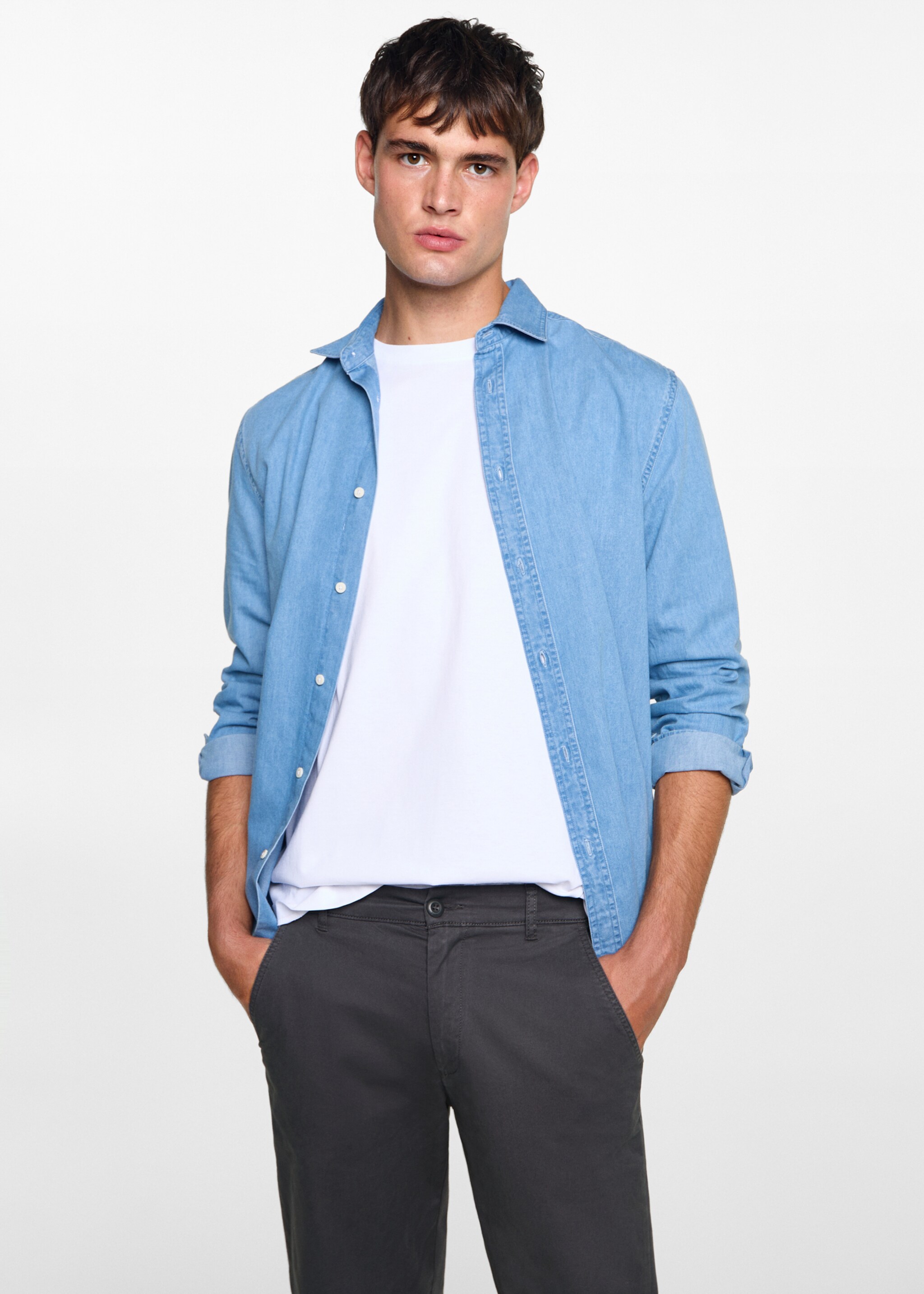 Cotton chinos - Medium plane