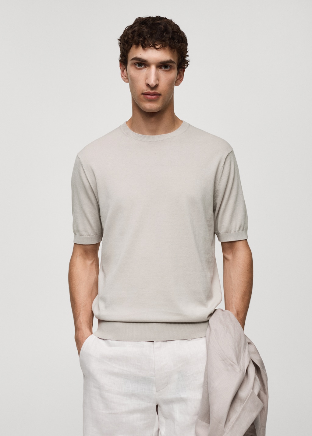 Mango Strick-T-Shirt aus 100 % Baumwolle