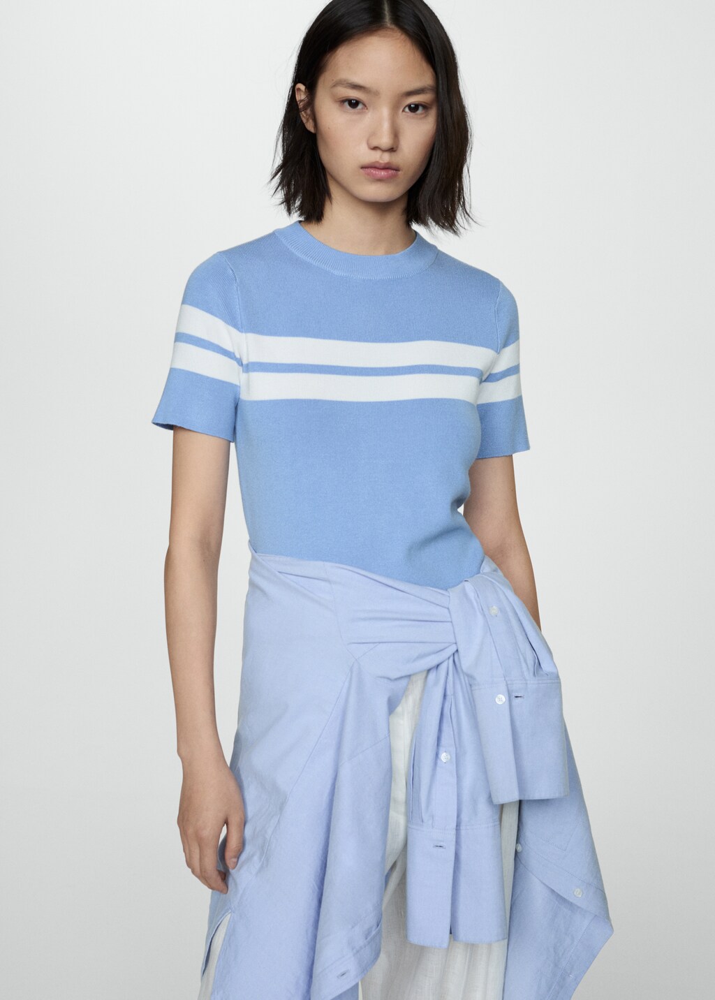 Pull bleu ciel mango sale