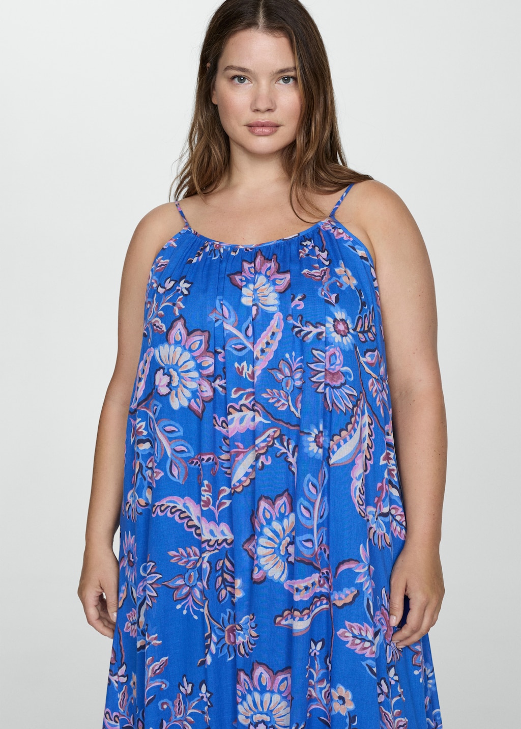 Long floral print dress Women MANGO Pakistan
