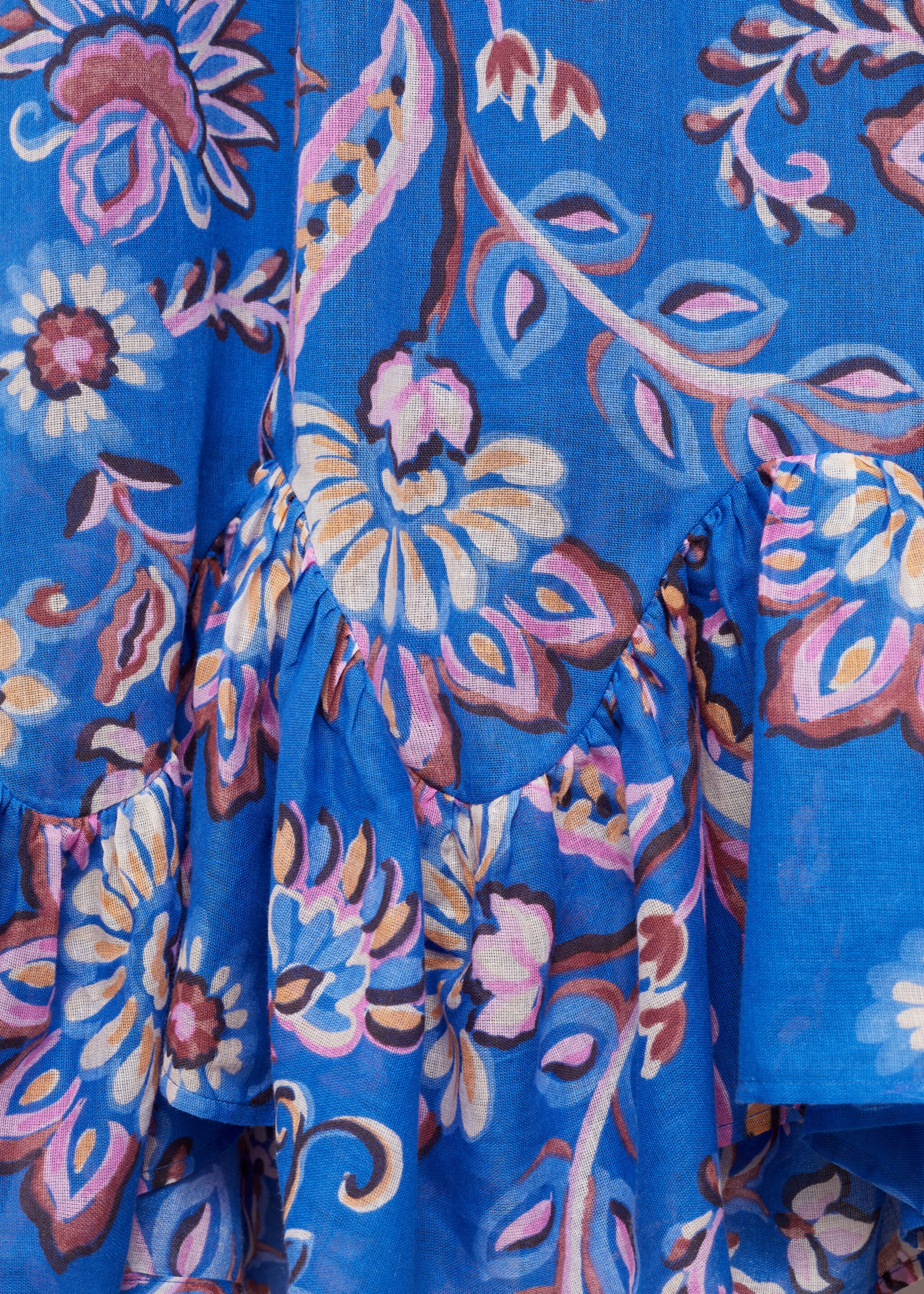 Vestido largo estampado floral - Detalle del artículo 8, Azul. Ref: 77012928-00.