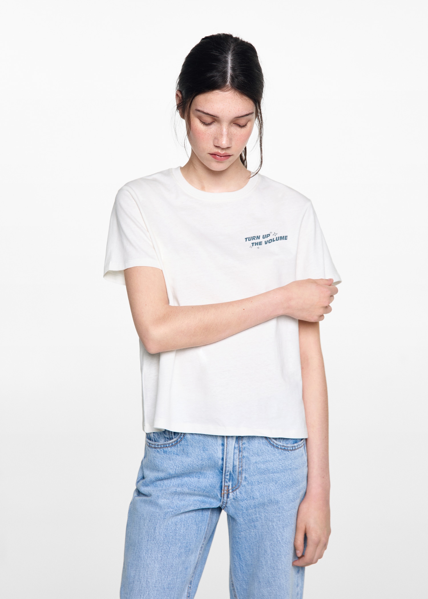 T-shirt coton imprimé - Plan moyen
