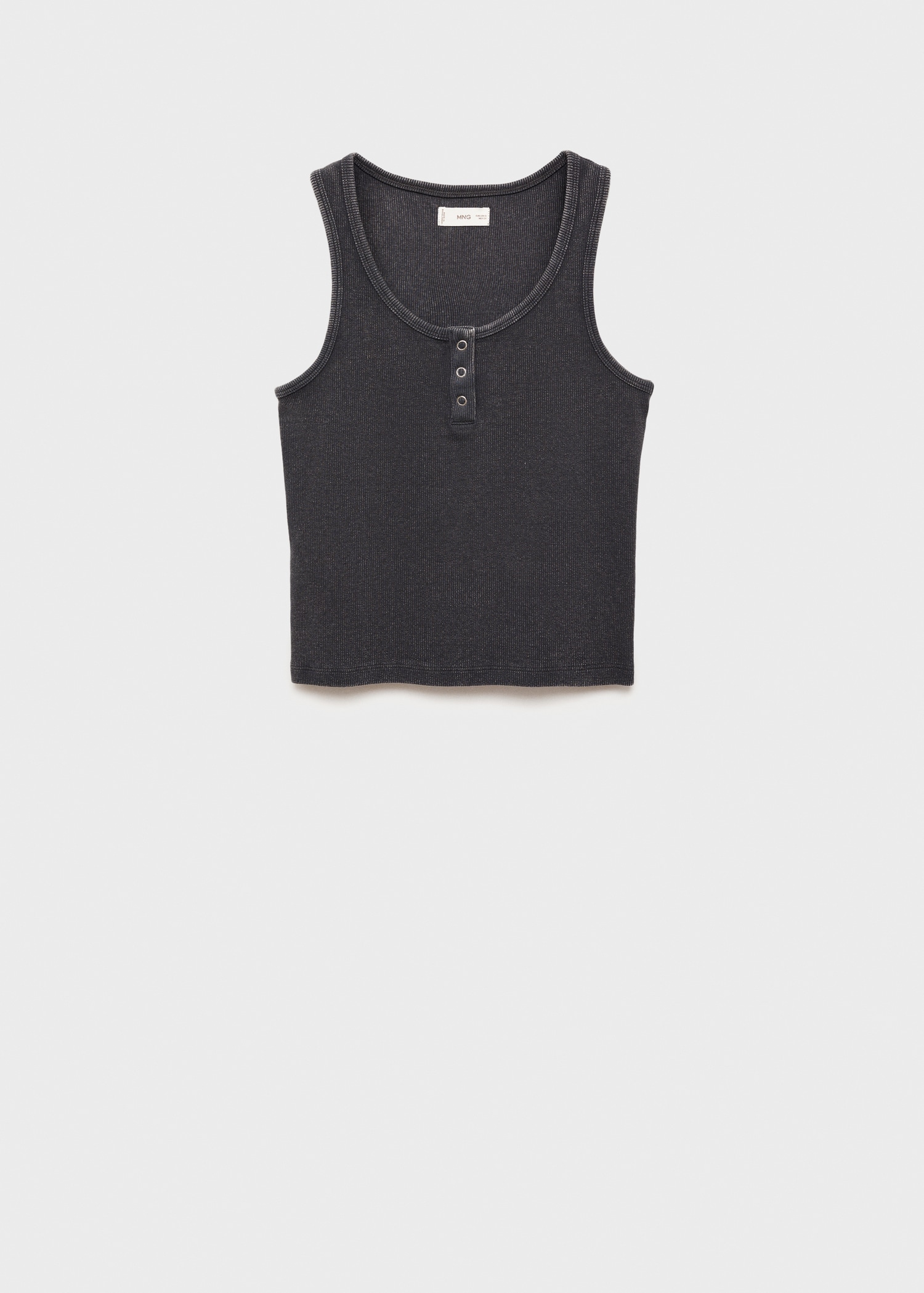 Ribbed cotton-blend top - Article without model