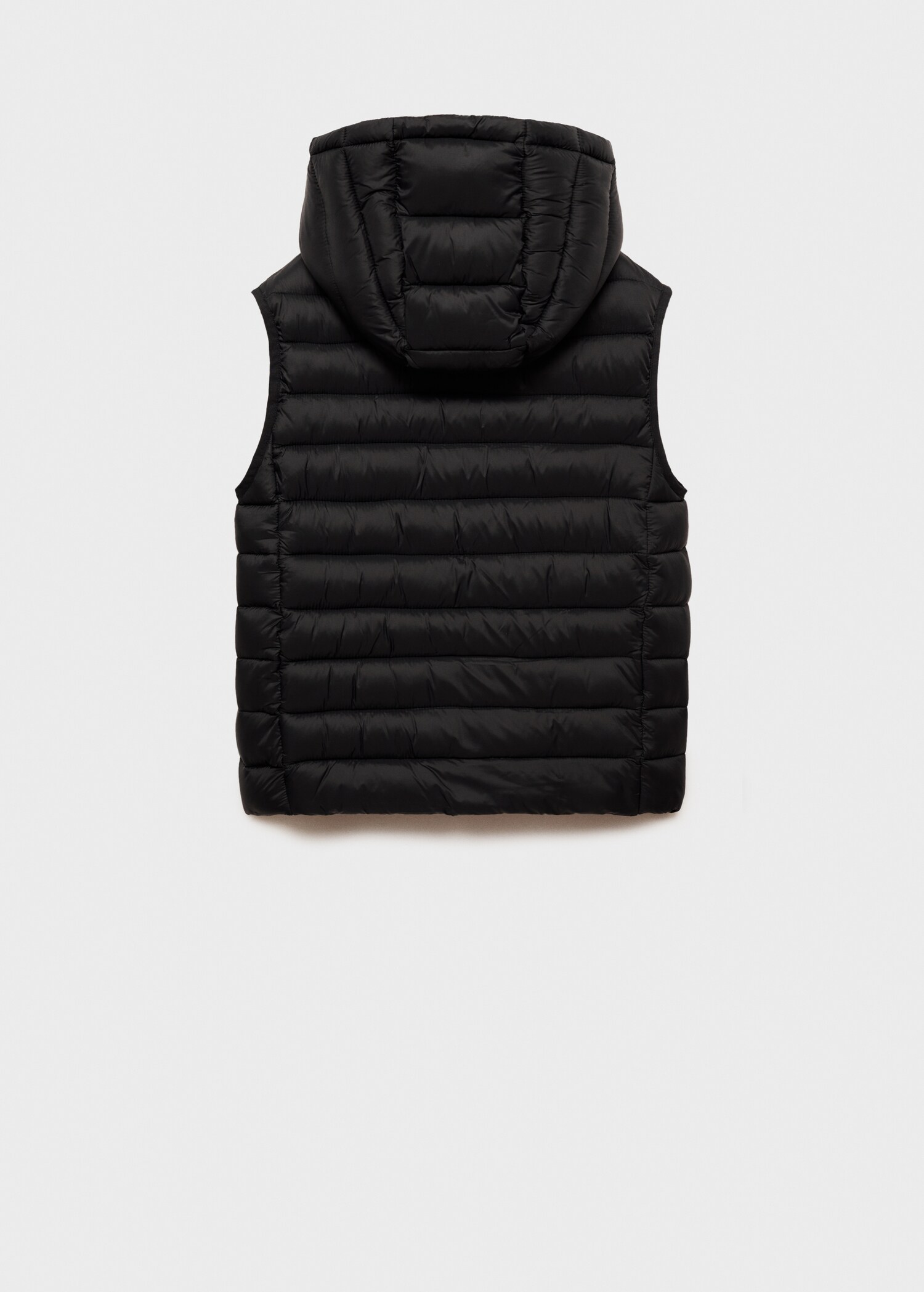 Quilted gilet with hood - Reverse of the article