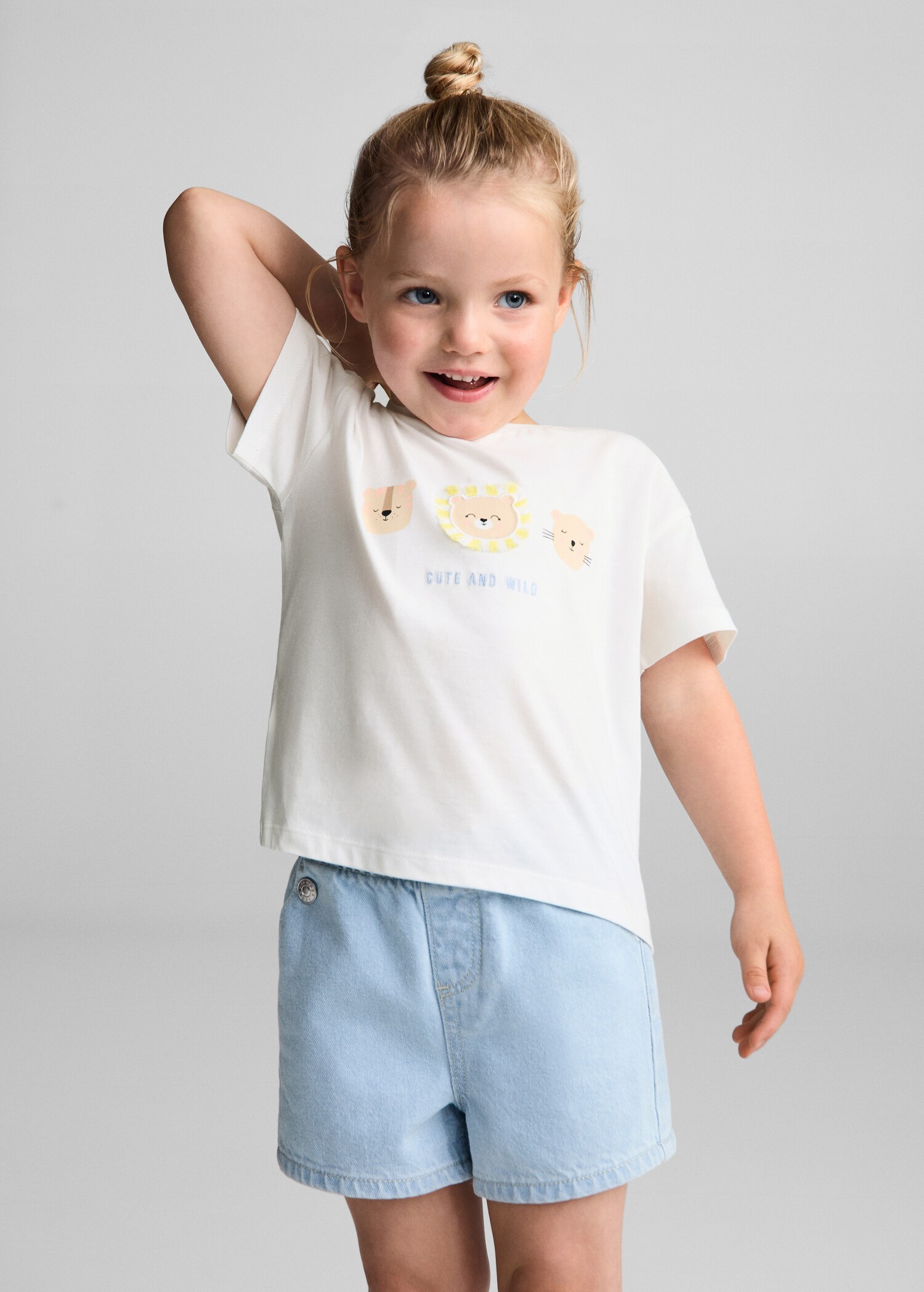 T-shirt coton imprimé animaux - Plan moyen