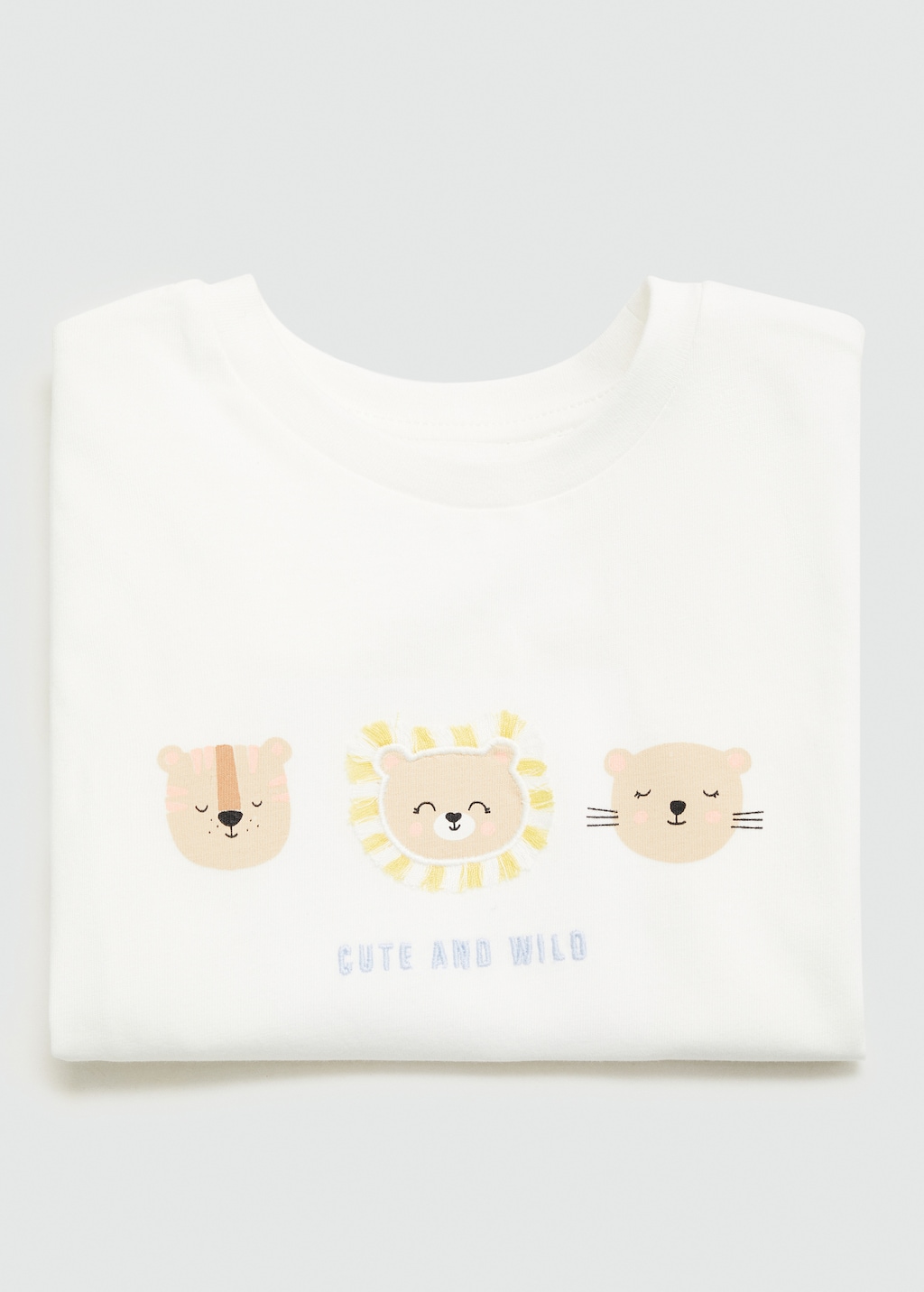 MANGO BABY Animal print cotton t shirt off White 4 5 years Kids