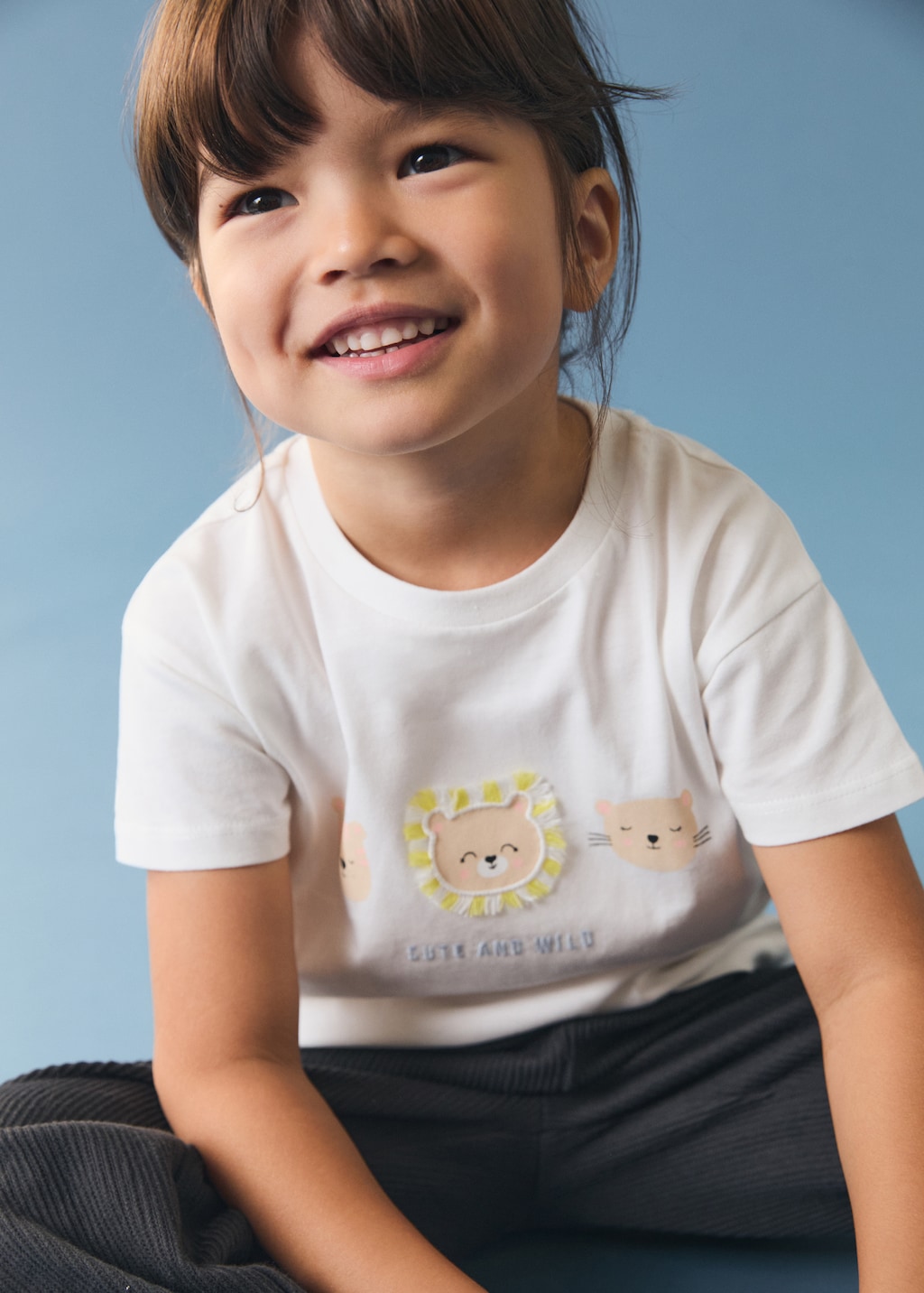 MANGO BABY Animal print cotton t shirt off White 4 5 years Kids