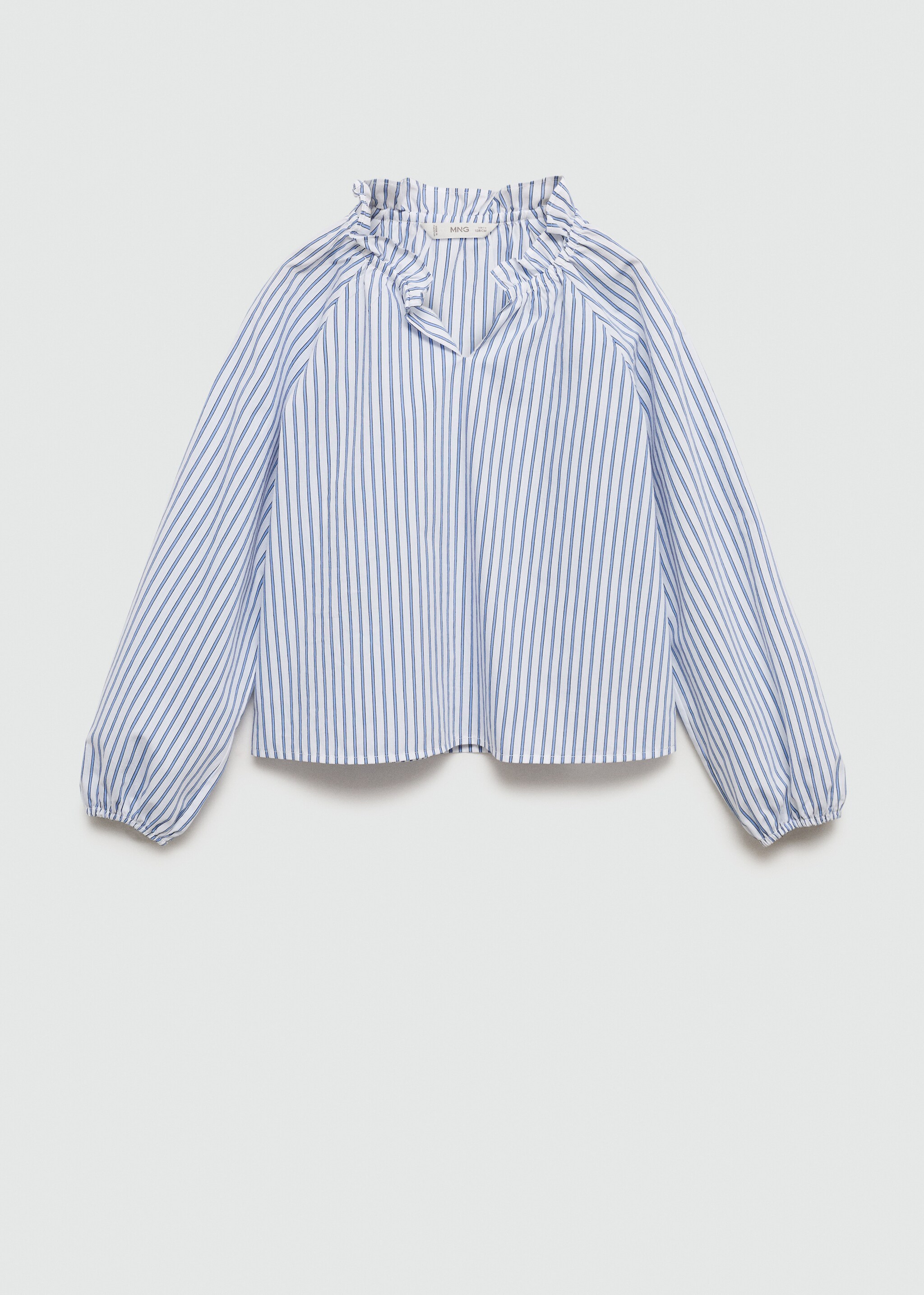 Блузка в полоску с присборенной деталью - Изделие без модели