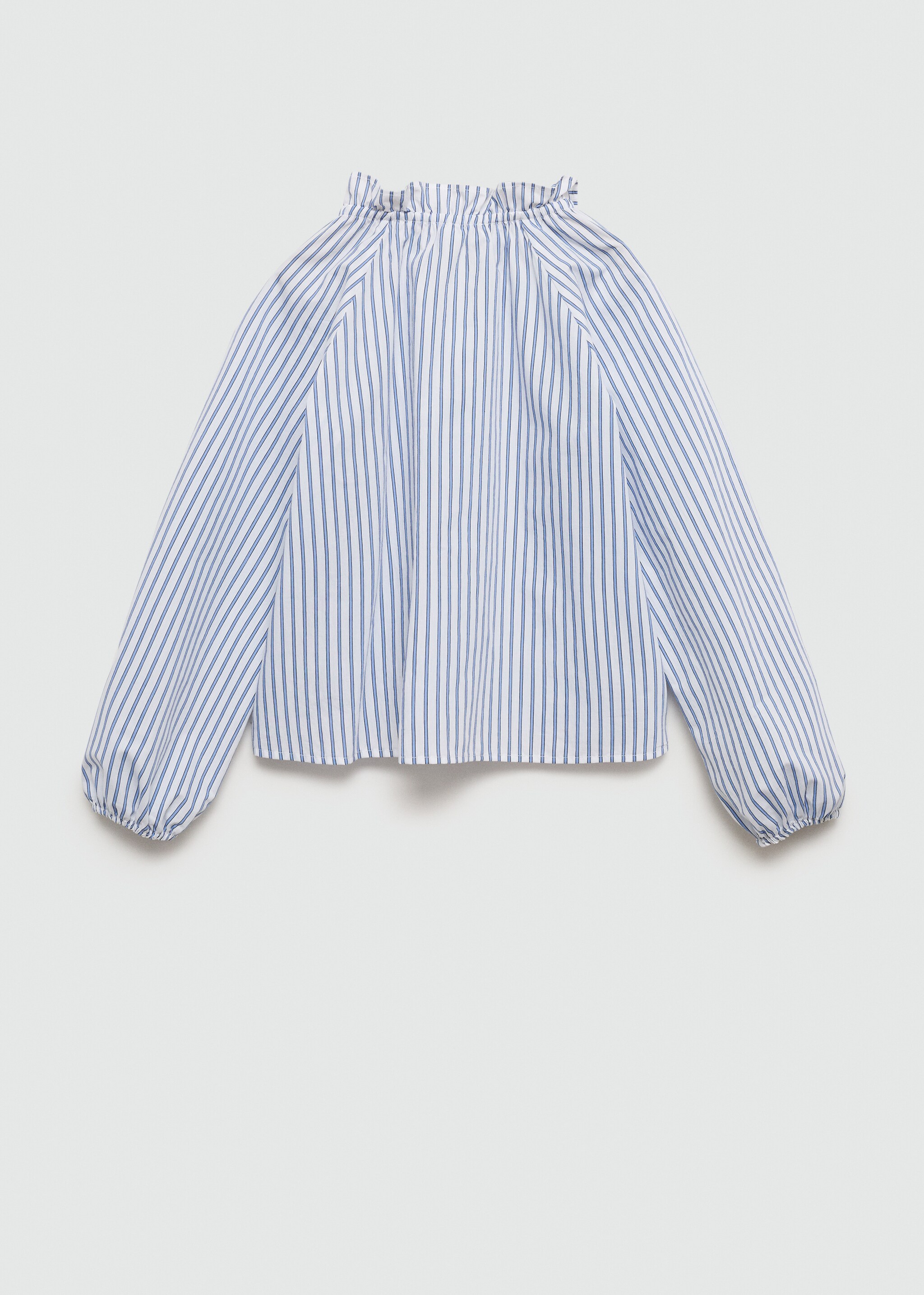 Блузка в полоску с присборенной деталью - Обратная сторона изделия