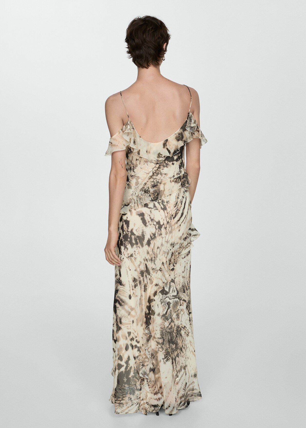 Animal-print ruffled dress - Women | MANGO United Kingdom