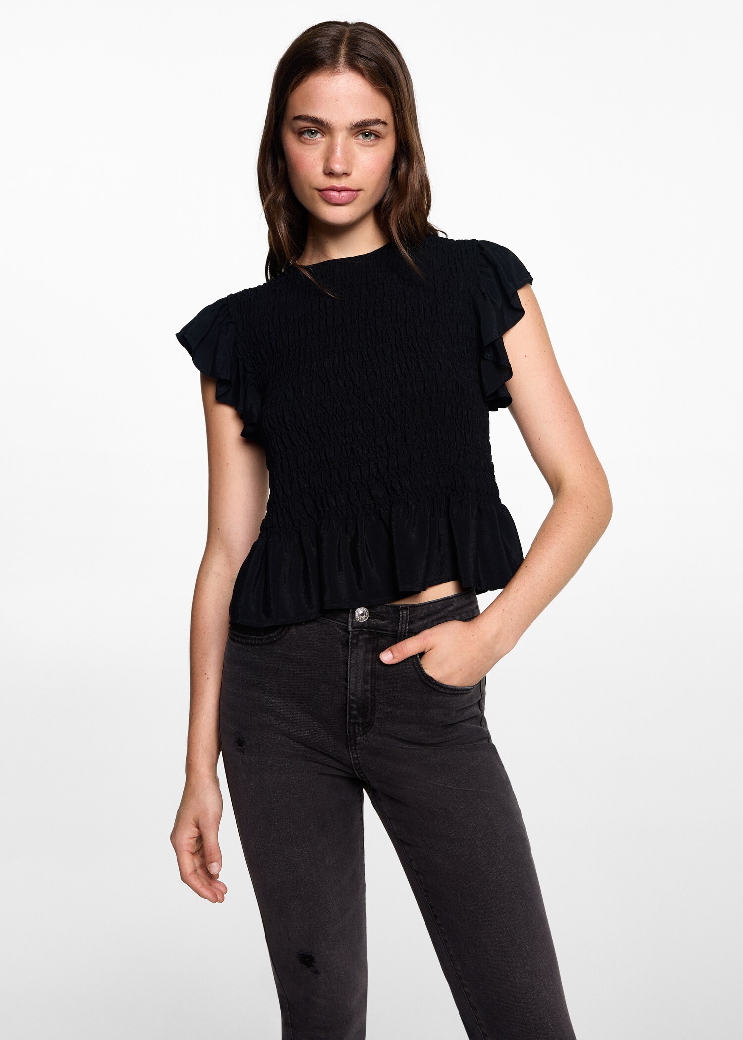 Jeans slim cropped - Plano medio