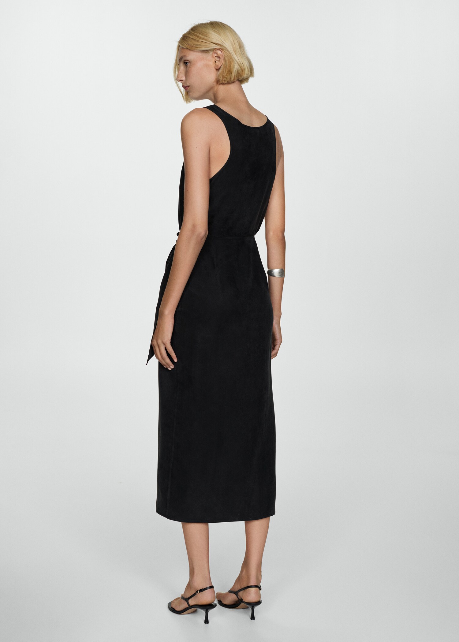 Vestido cupro nudo lateral - Reverso del artículo