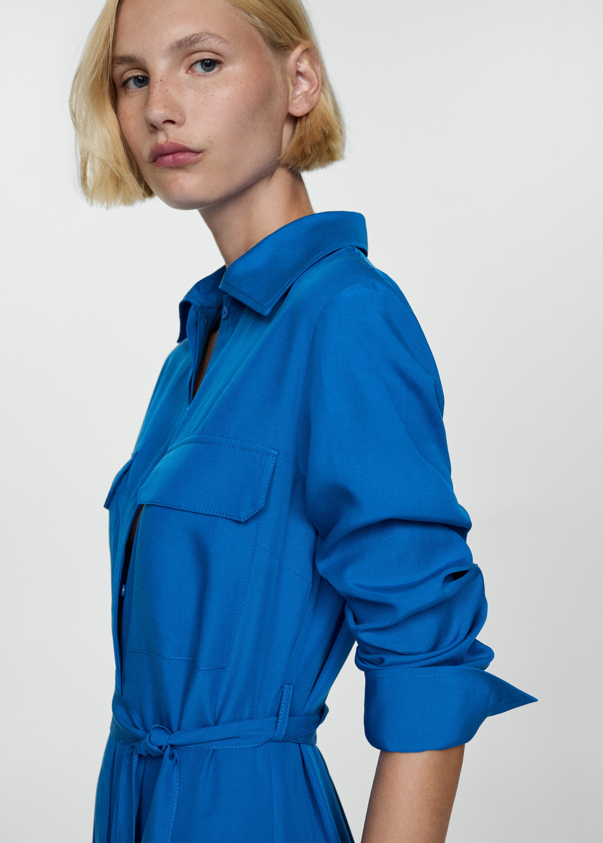 Lyocell shirt dress with bow