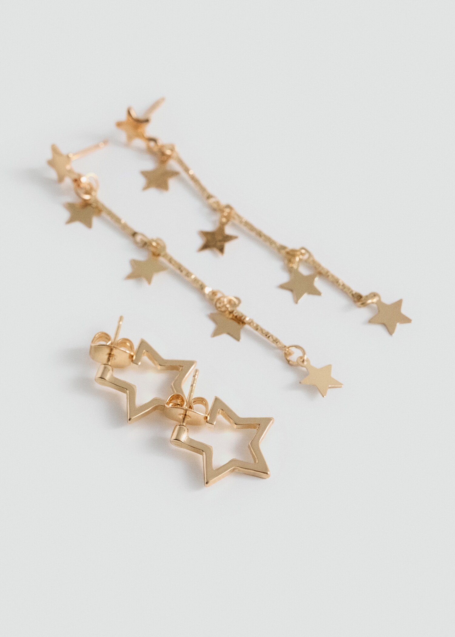 Long star earrings - Medium plane