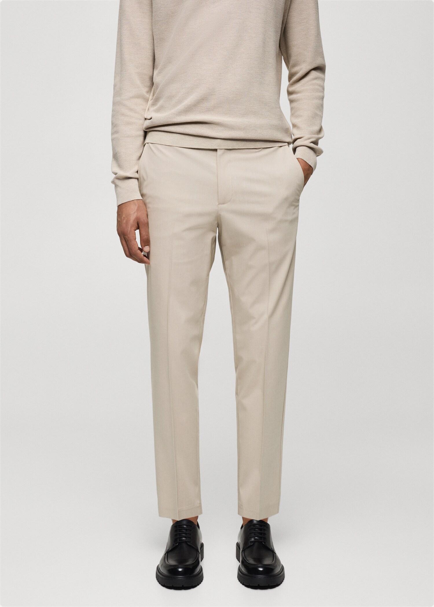 Comfort stretch slim-fit broek - Middenvlak