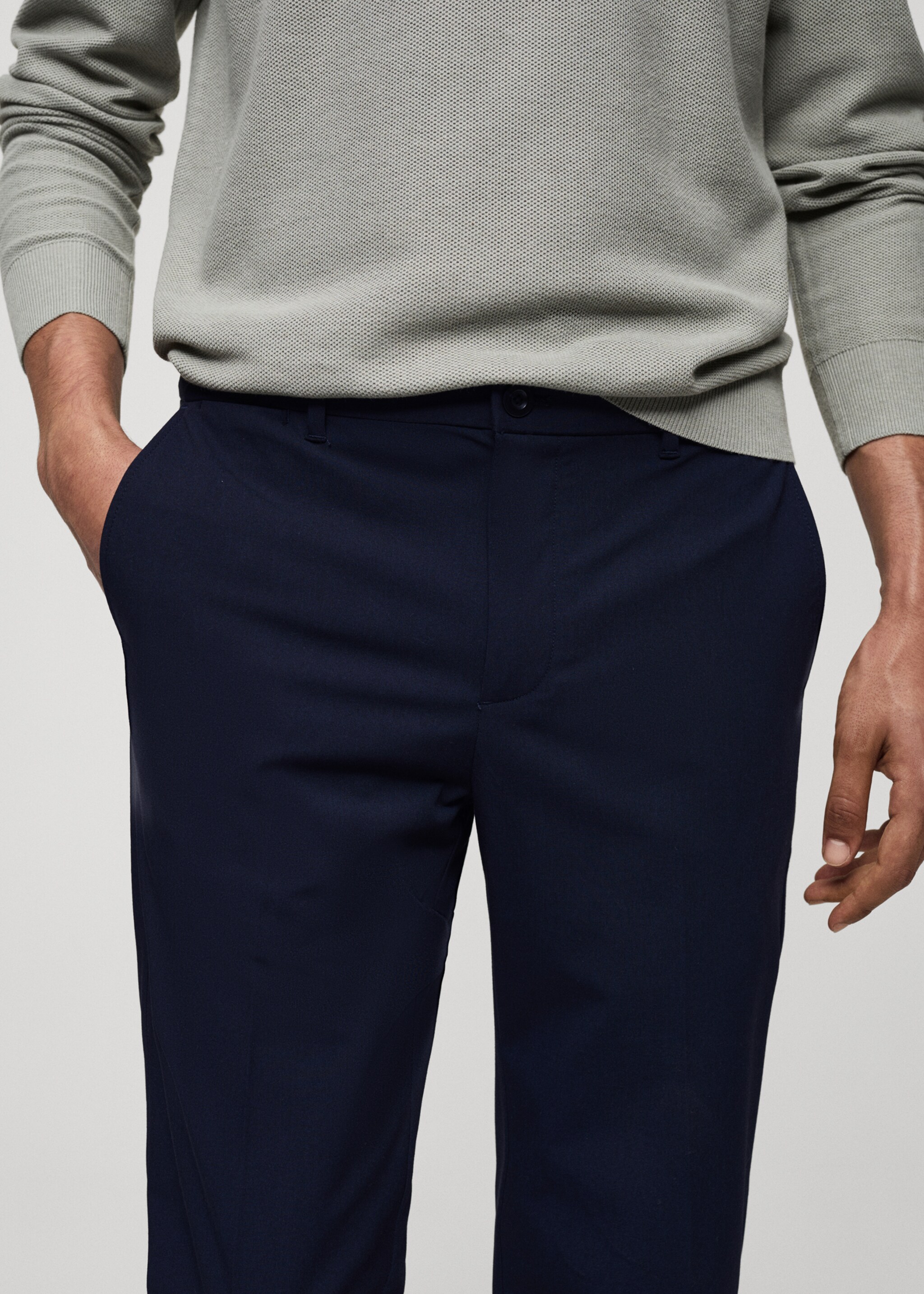 Stretch fabric slim fit pants - Details of the article 1