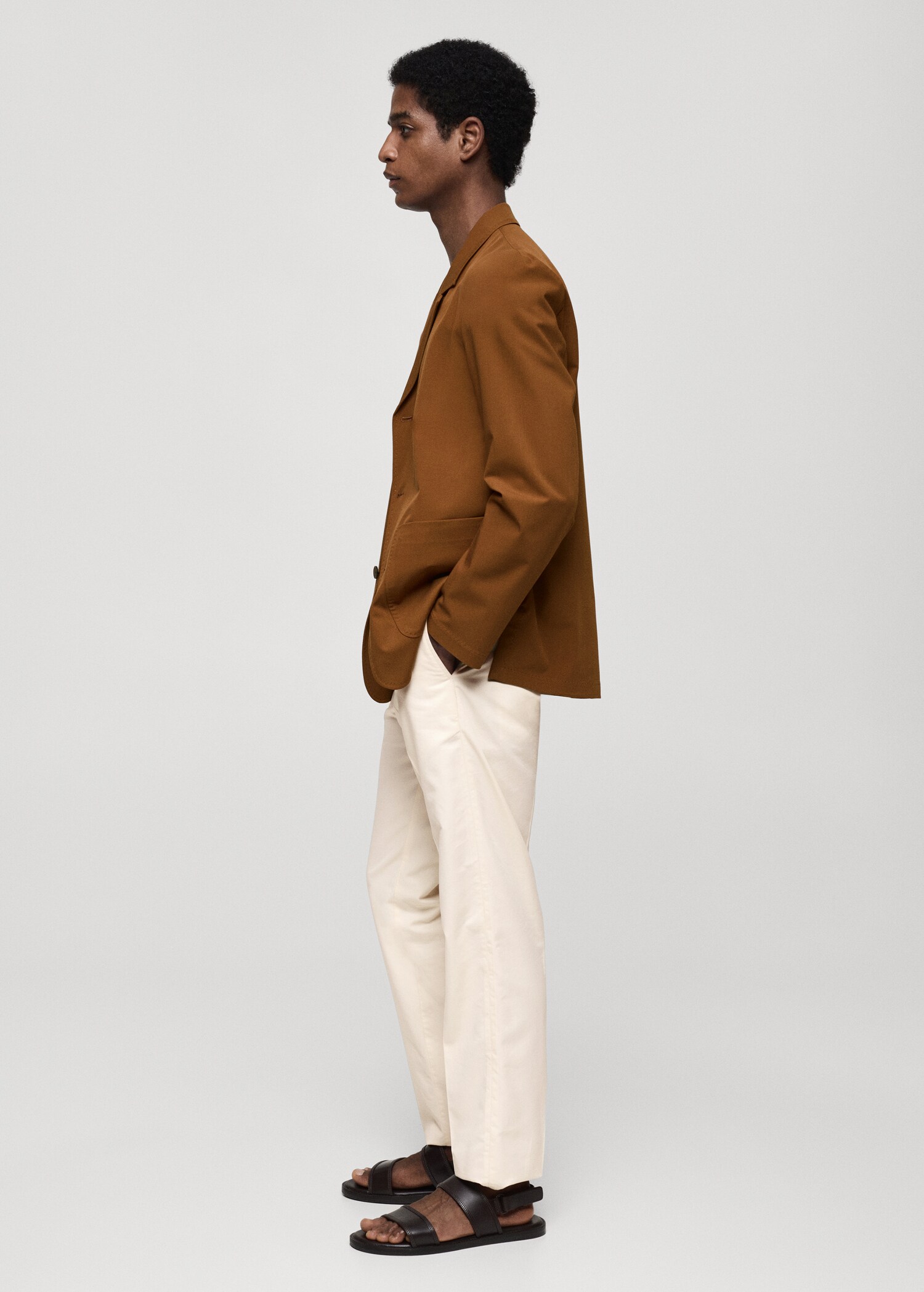 Regular-fit tencel cotton trousers - Details of the article 2