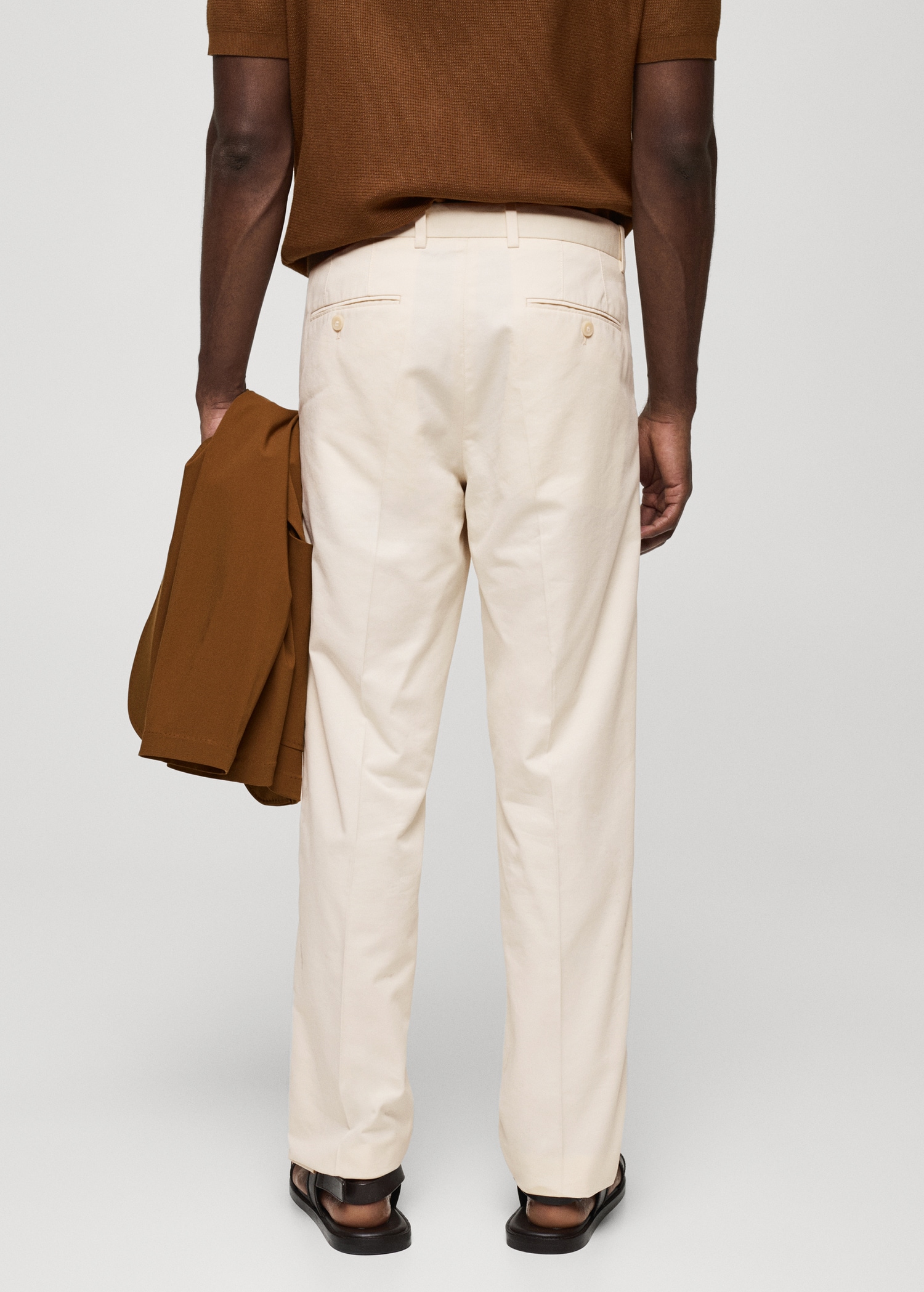 Regular-fit tencel cotton trousers - Reverse of the article