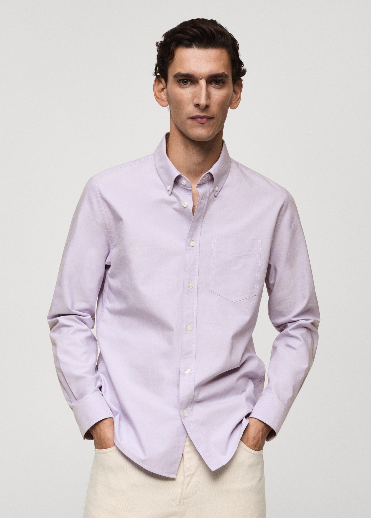 Regular fit Oxford cotton shirt - Medium plane