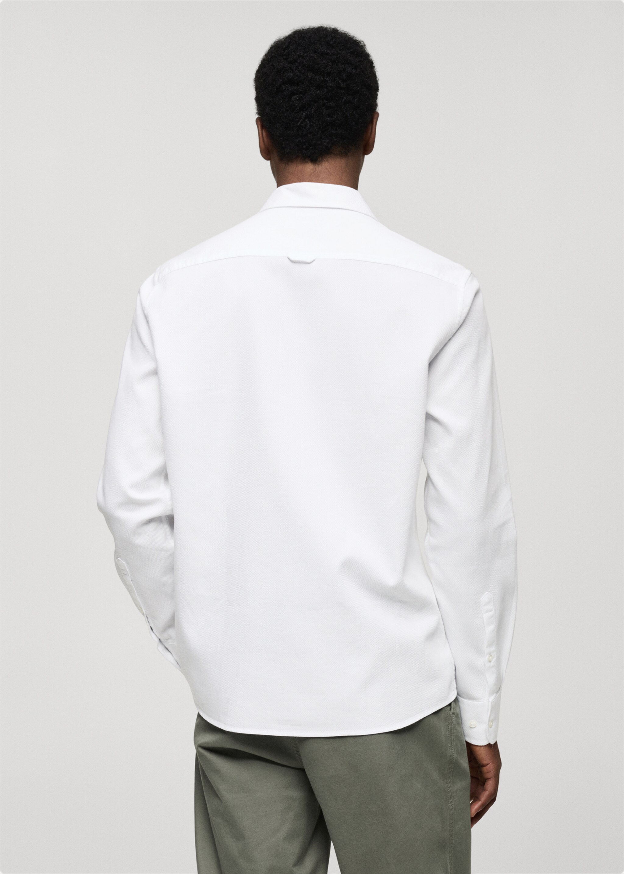 Slim-fit cotton structured shirt - Reverse of the article