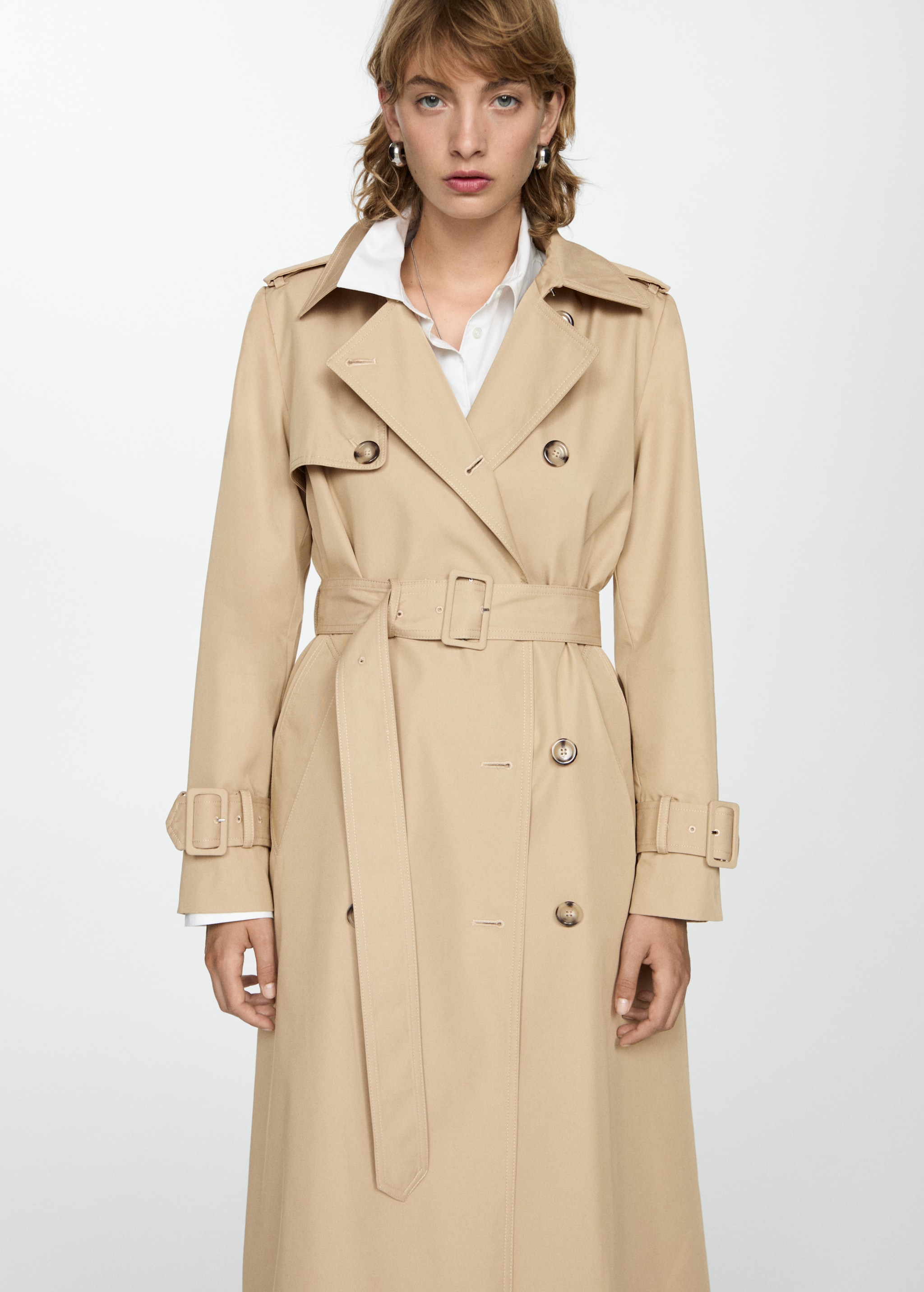 Beige squishiest trench coat womens