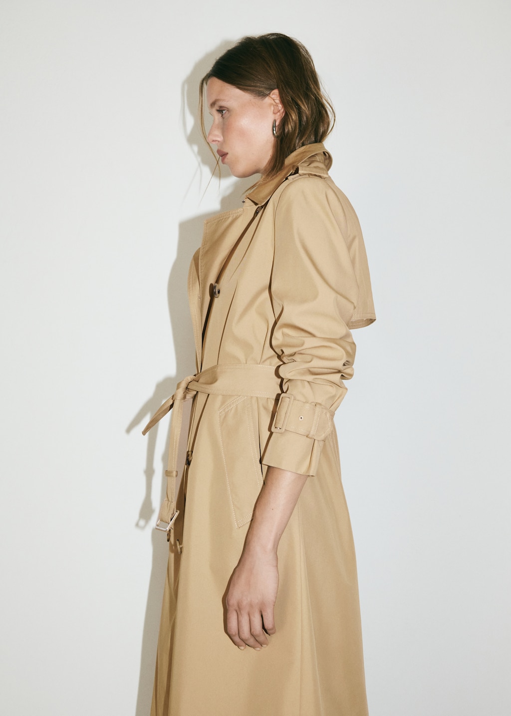 Double breasted cotton trench coat Women MANGO USA