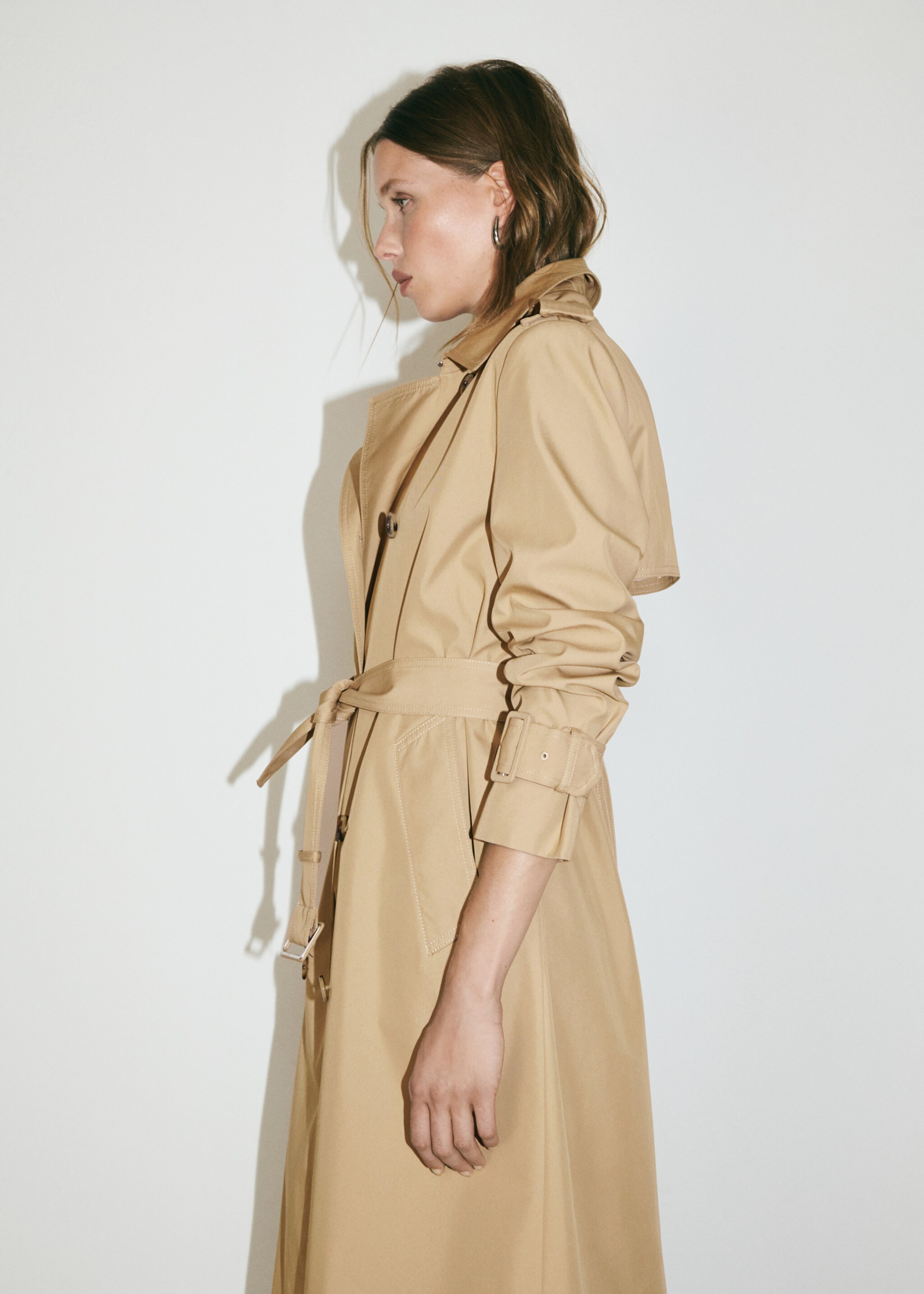 Double-breasted cotton trench coat - Details of the article 6