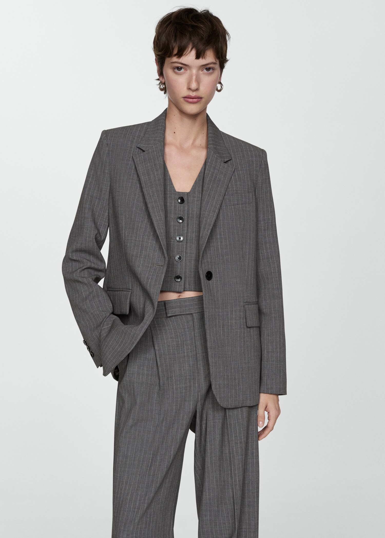Pinstripe suit jacket - Medium plane
