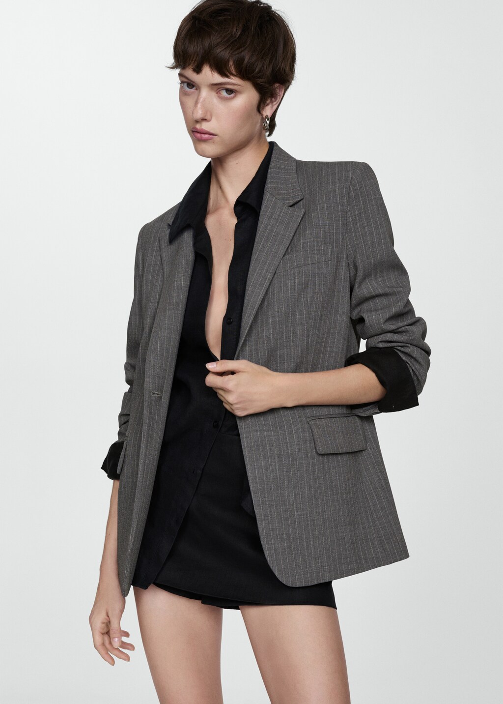 Black grey blazer best sale