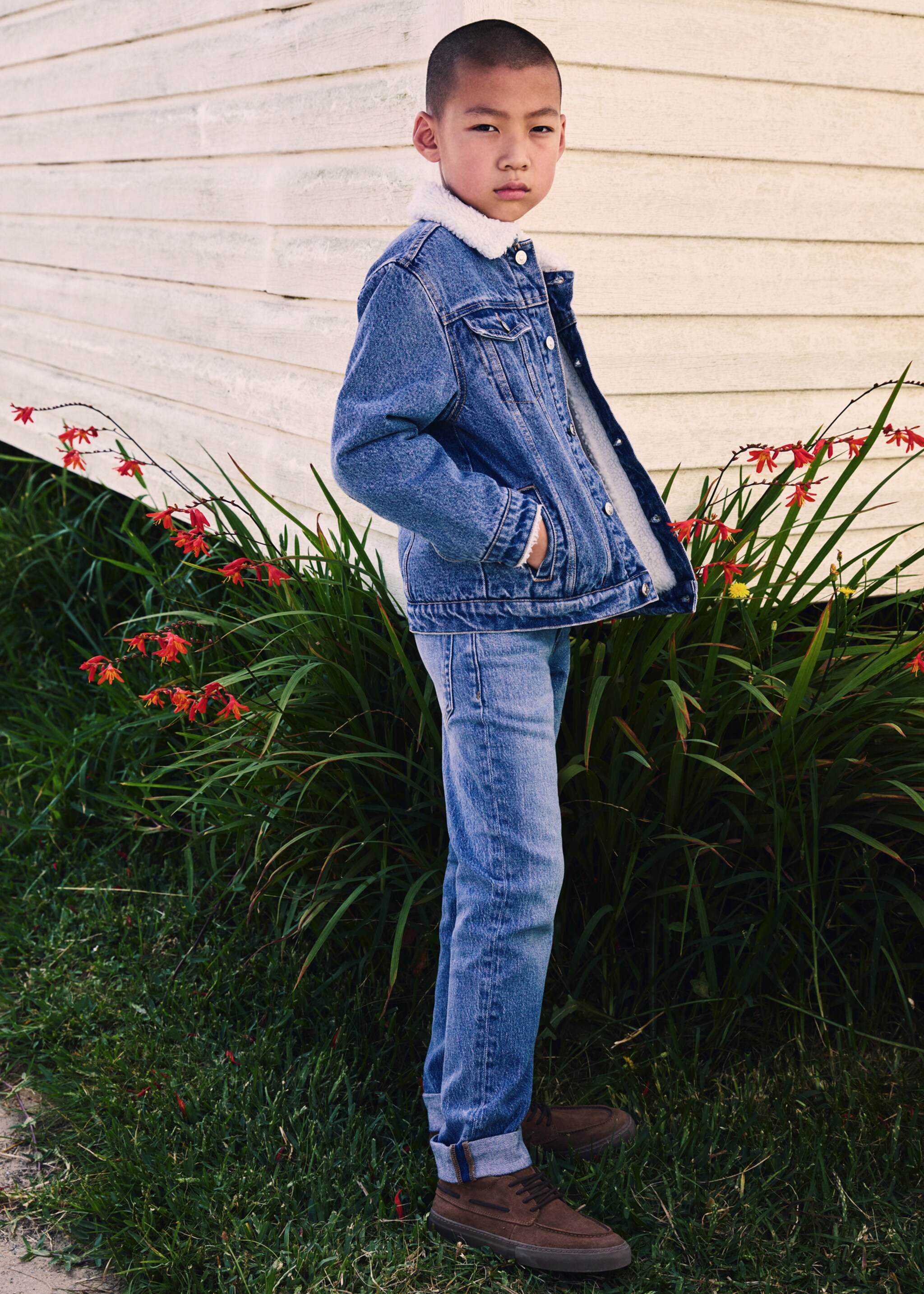 Chaqueta vaquera borreguito - Detalle del artículo 5, Azul medio. Ref: 77014774-00.