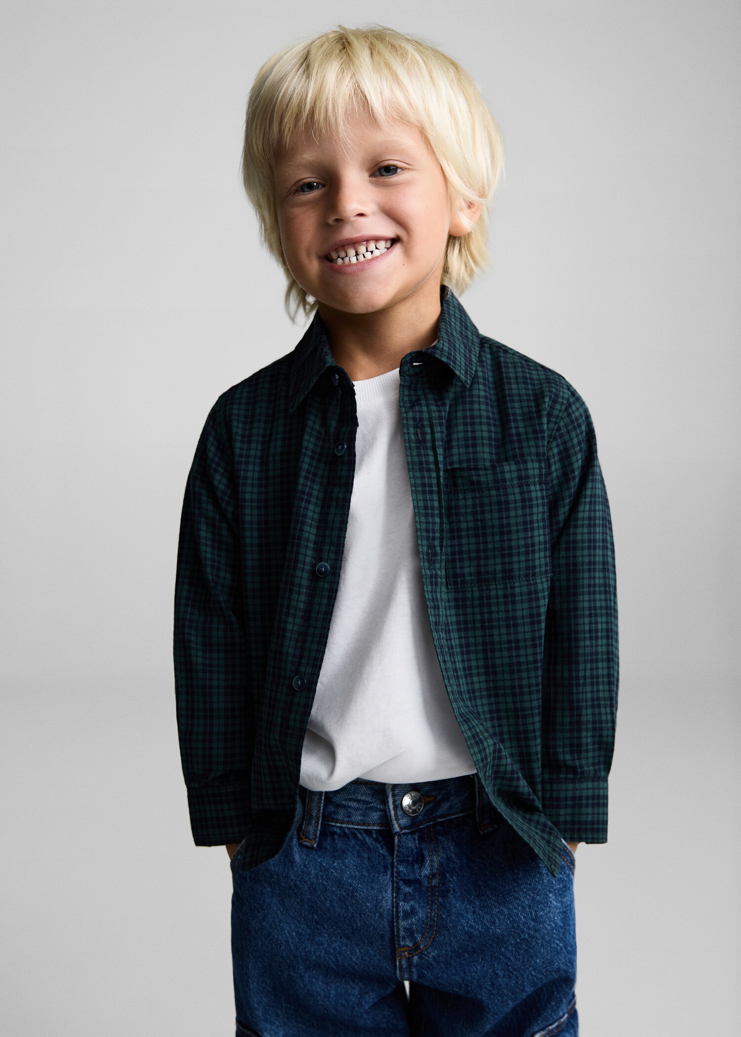 Check cotton shirt - Medium plane