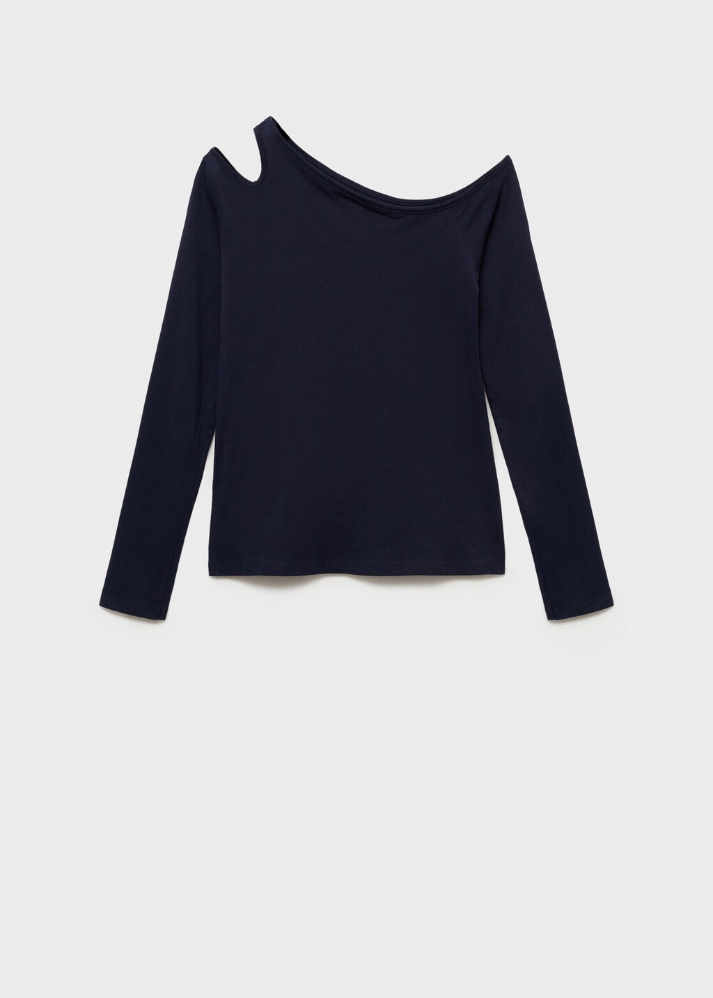 カットソー(長袖/七分) Her lip to - Asymmetric Cotton-blend Jersey Top navy Asymmetric cotton T-shirt - Teen | MANGO Niger