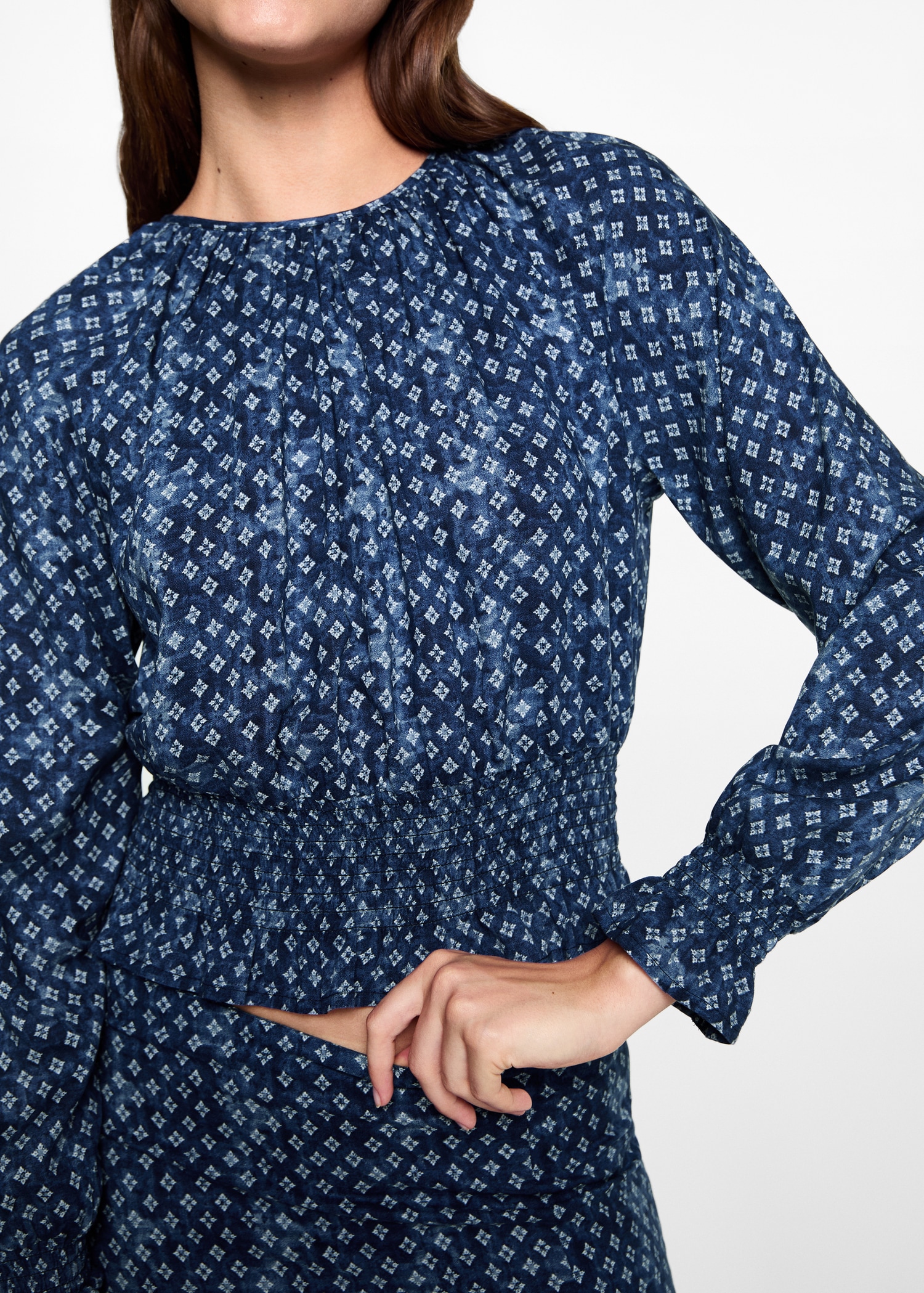 Ruched printed blouse - Details of the article 1