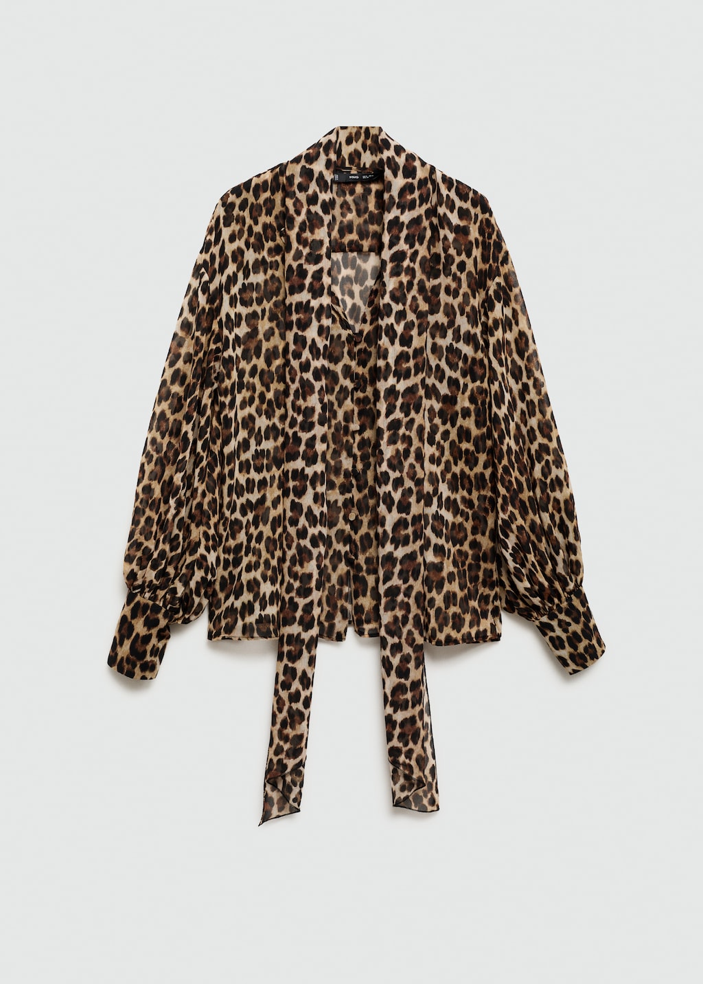 Leopard print blouse with collar and bow Women MANGO Canada
