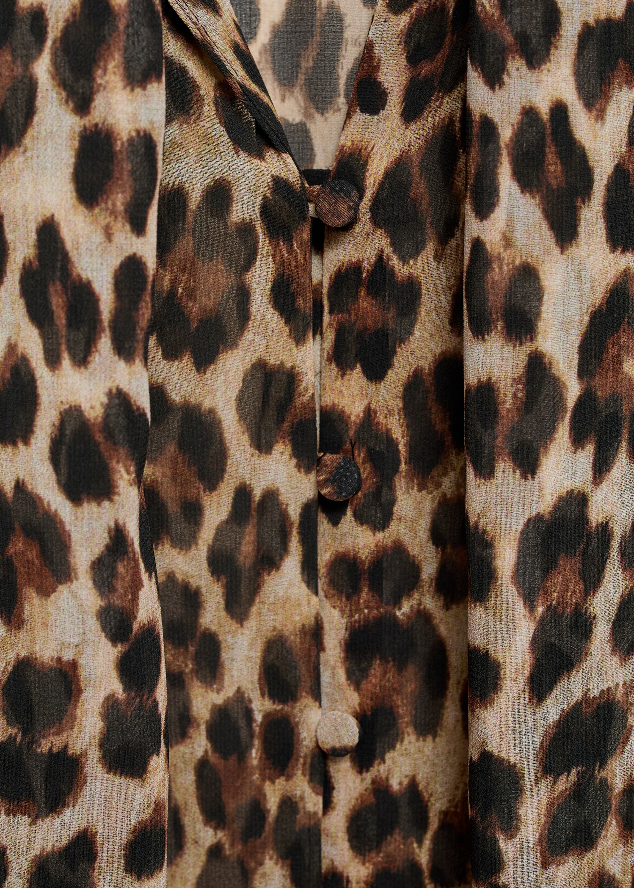 Leopard-print blouse with collar and bow  - Details of the article 8