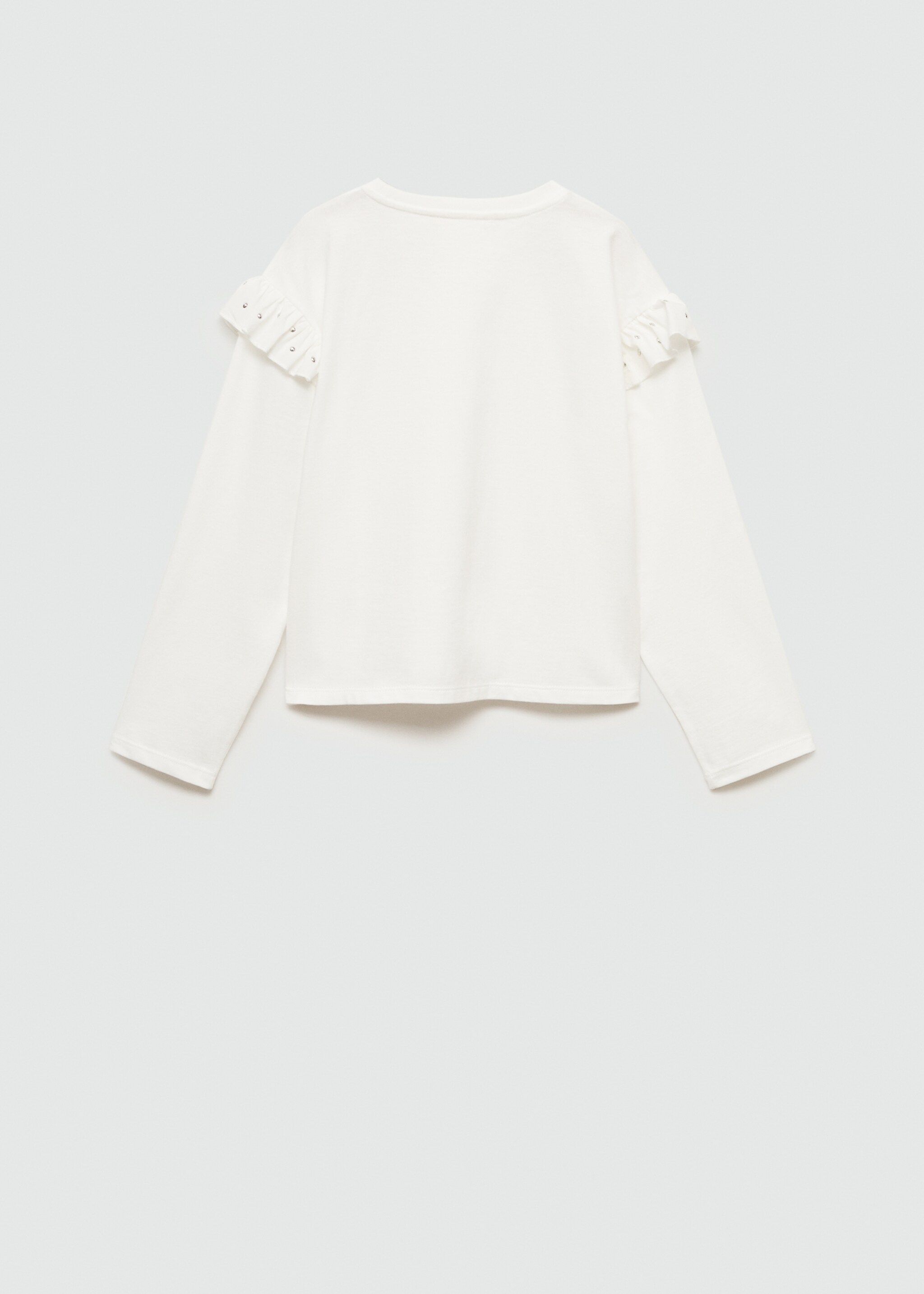 T-shirt clouté volants - Verso de l’article, Blanc cassé. Ref: 77014801-00.