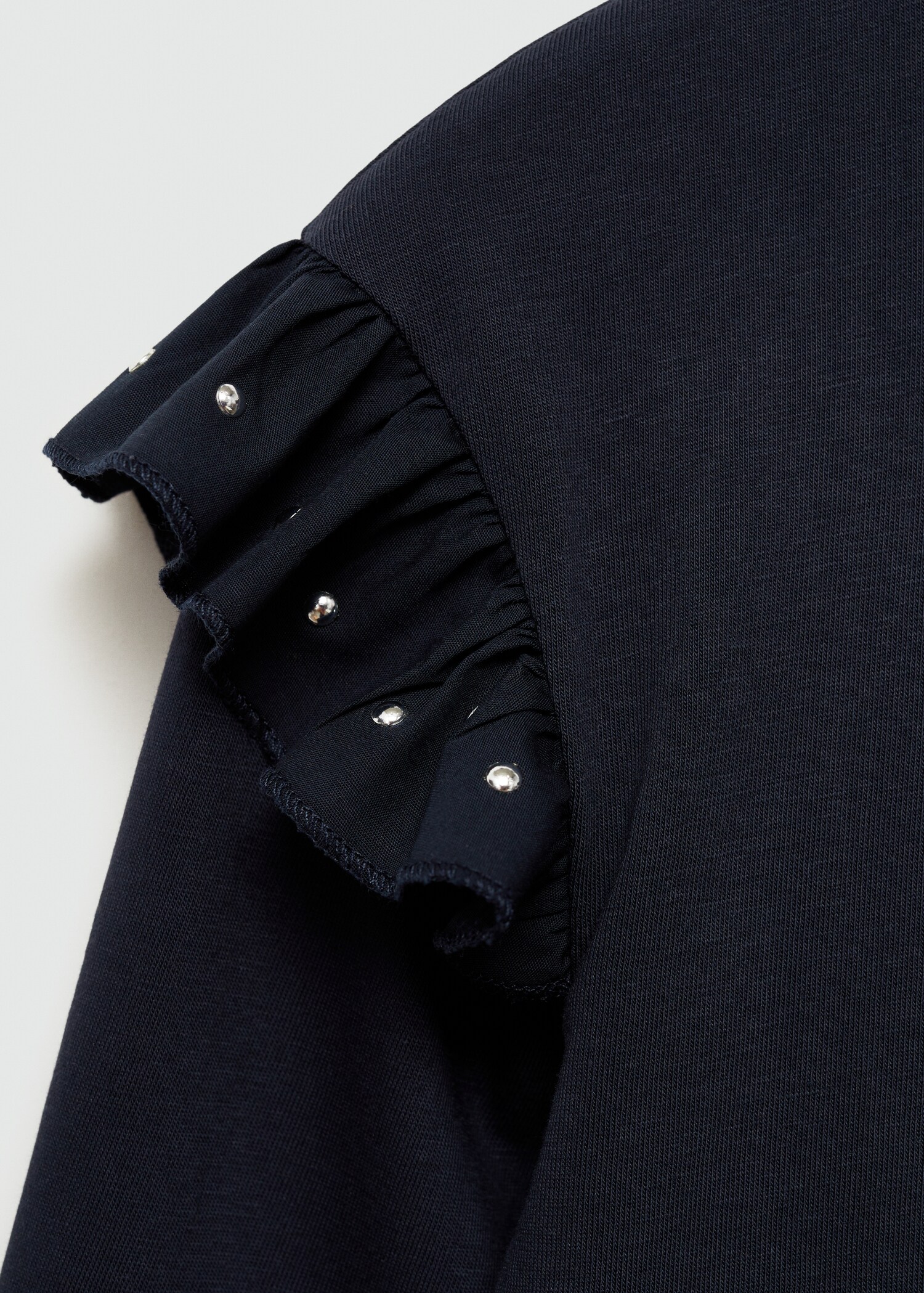 T-shirt with studded ruffles - Details of the article 0