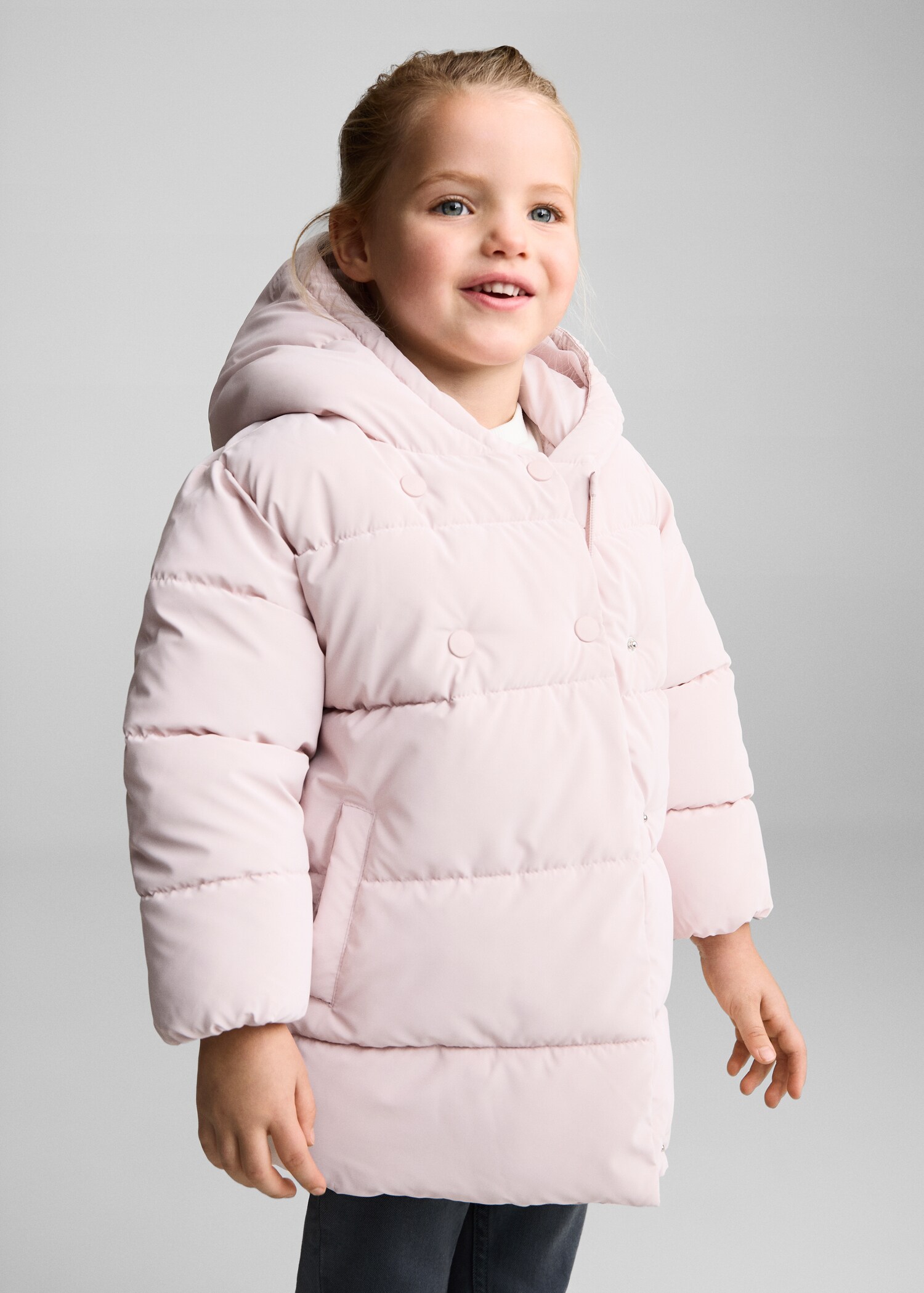 Anorak matelassée imitation mouton retourné - Plan moyen