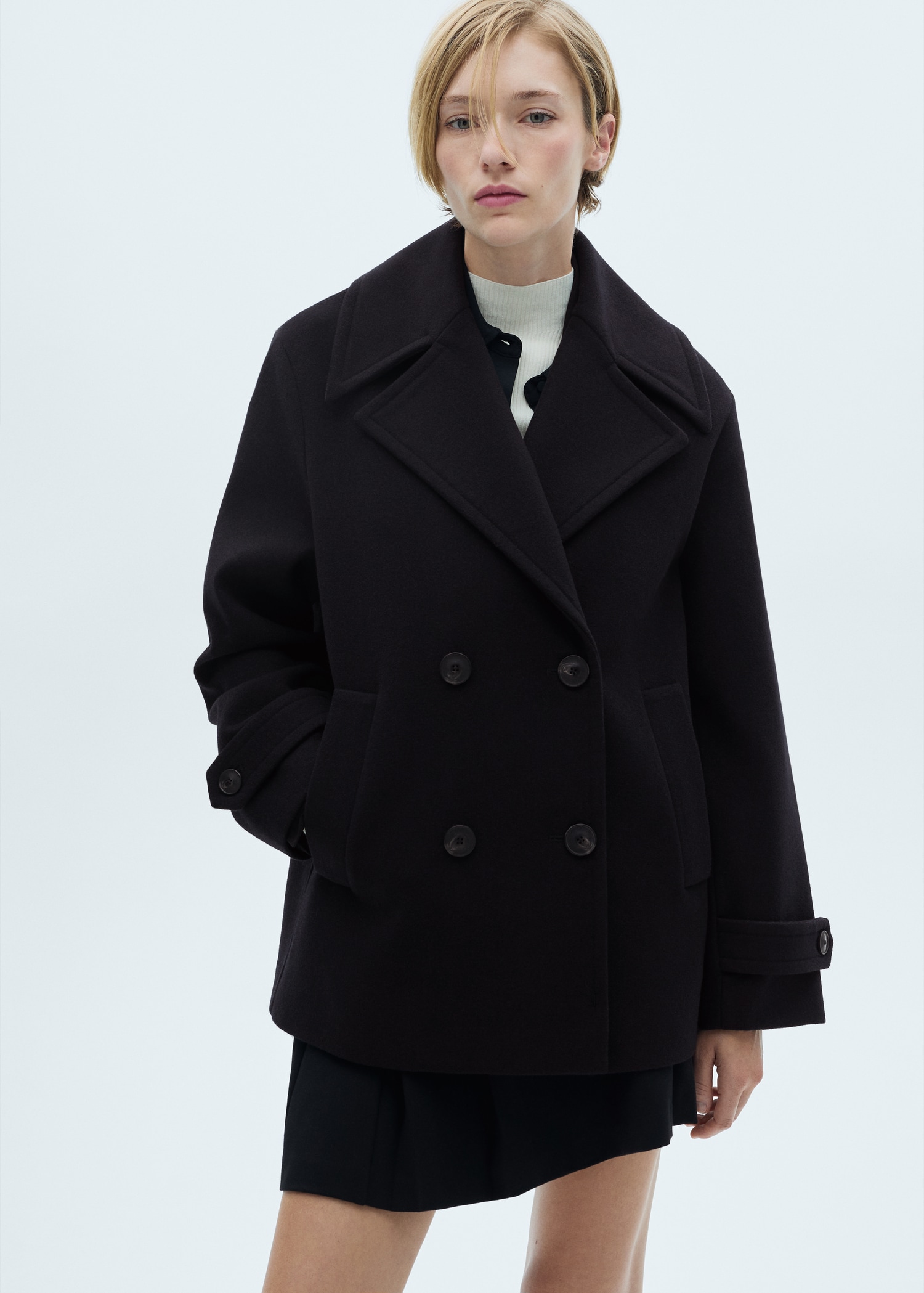 Manteau en laine à double boutonnage Femme MANGO France (La Réunion)