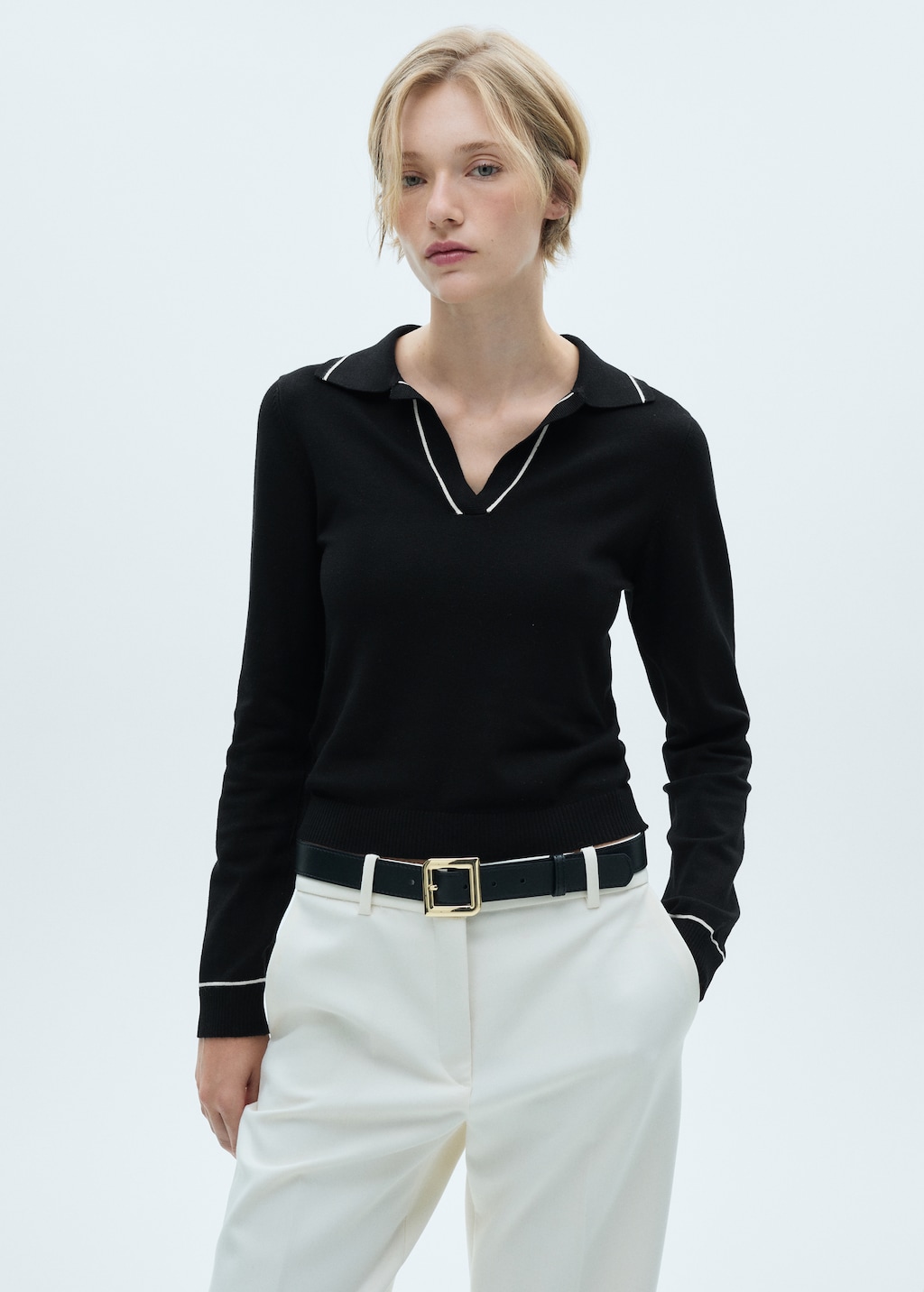 Black polo neck sweater women's best sale