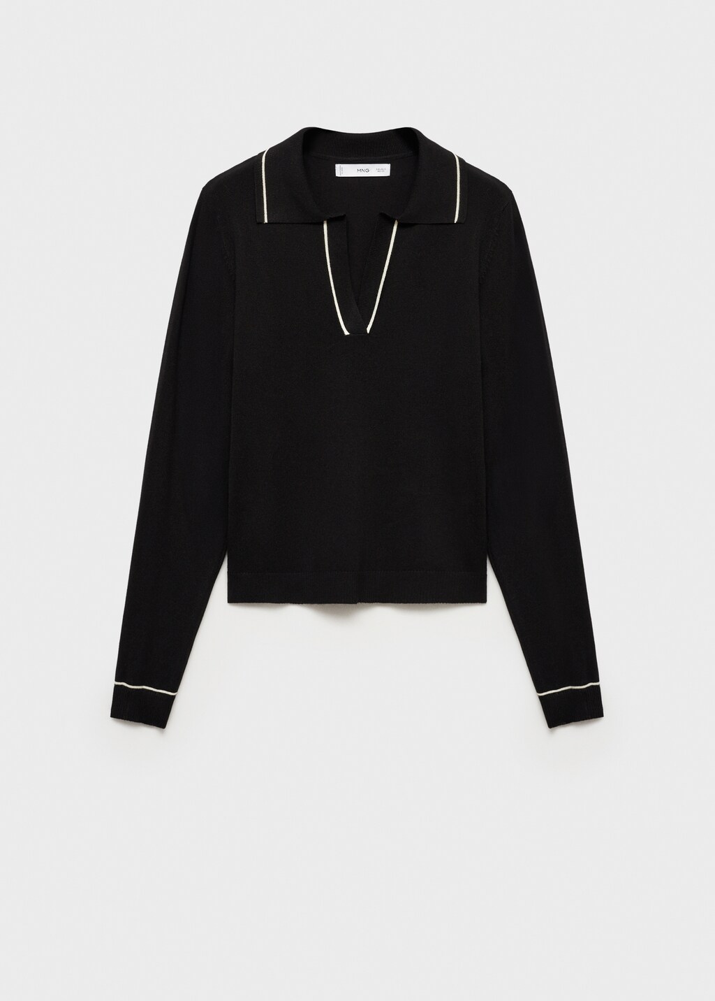 MANGO Knitted polo neck sweater Black XS Woman